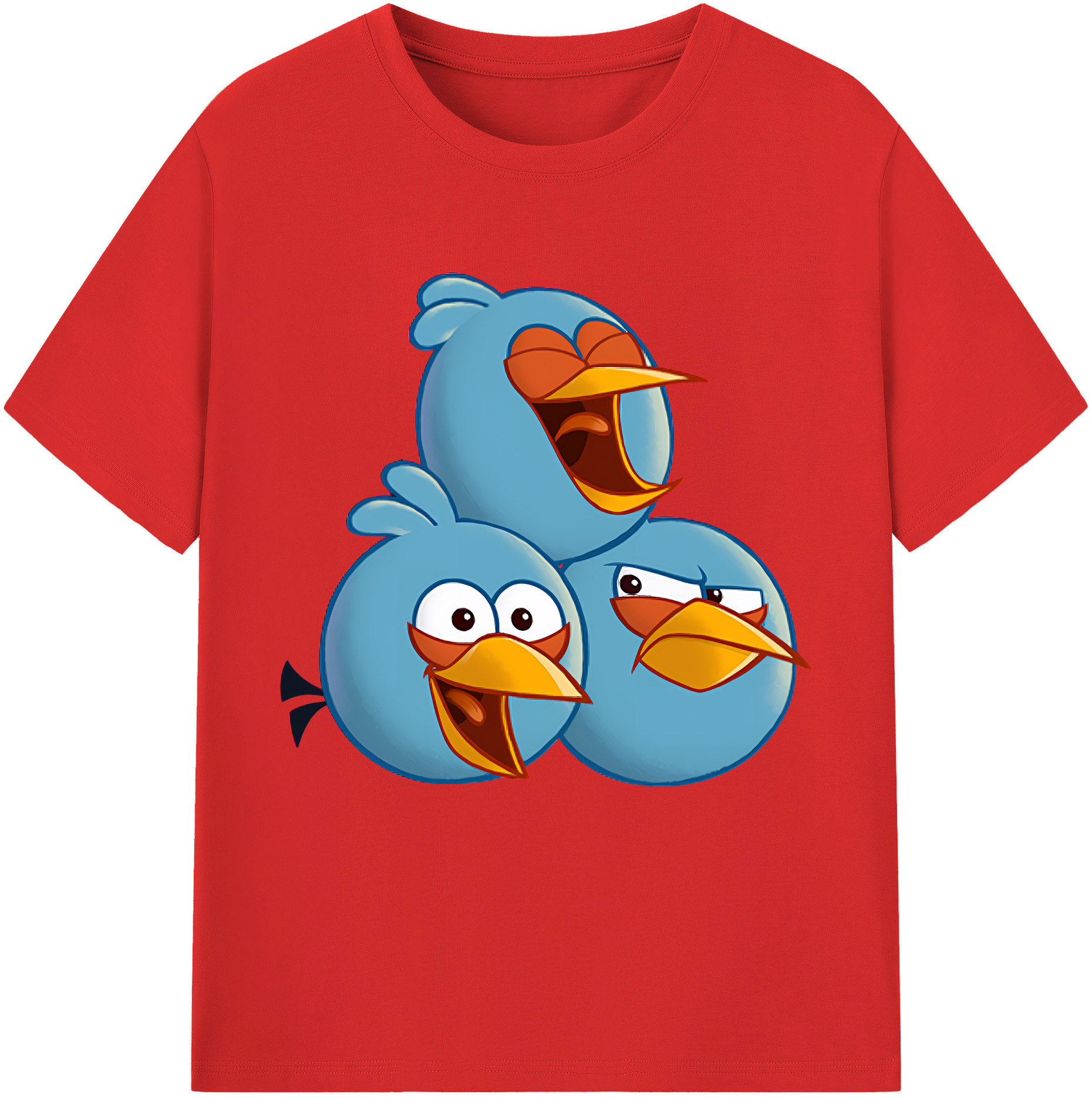 （画像用） Angry Birds アングリーバード レディースカジュアルプリントTシャツ（綿100％）