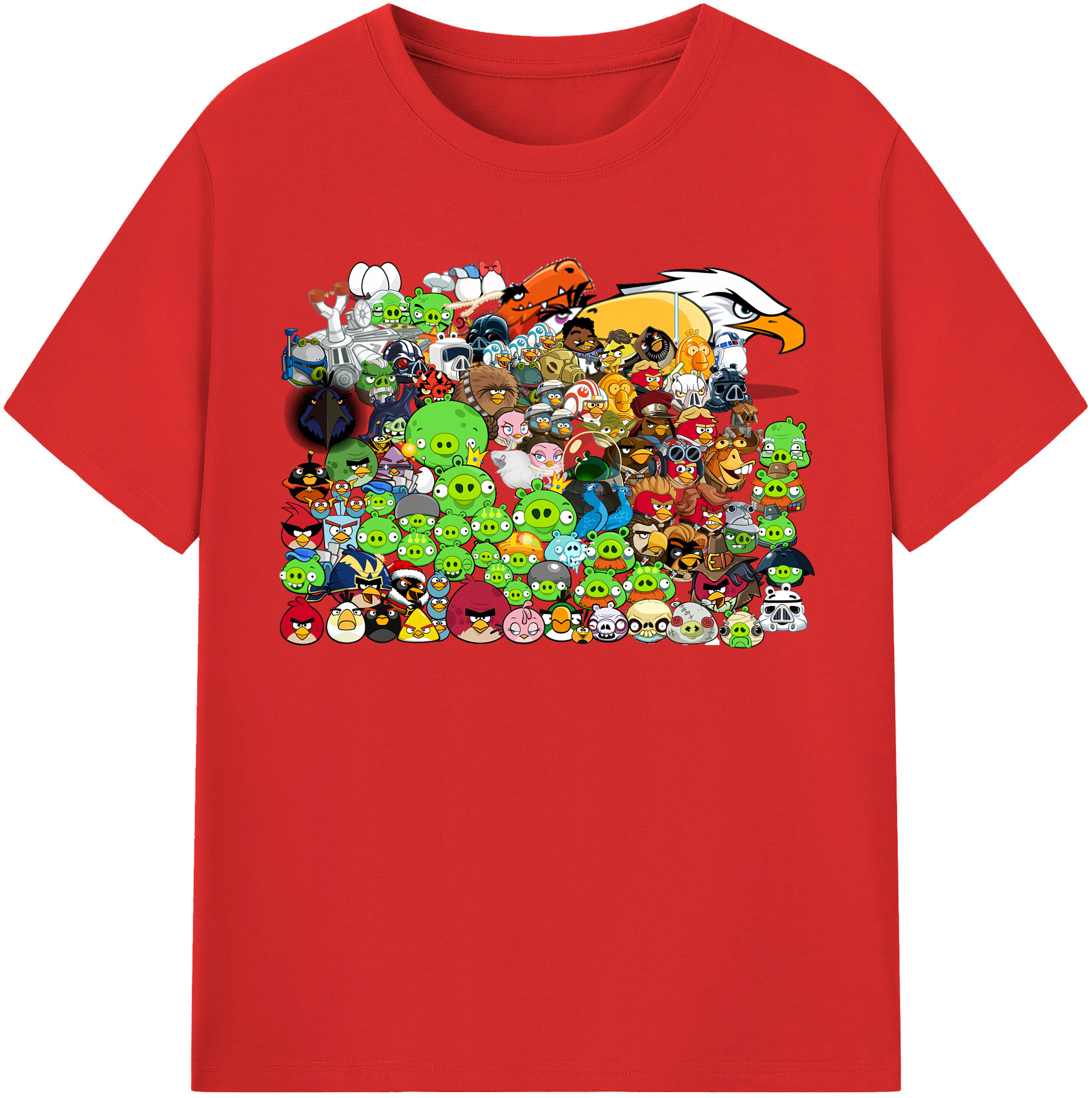 （画像用） Angry Birds アングリーバード レディースカジュアルプリントTシャツ（綿100％）