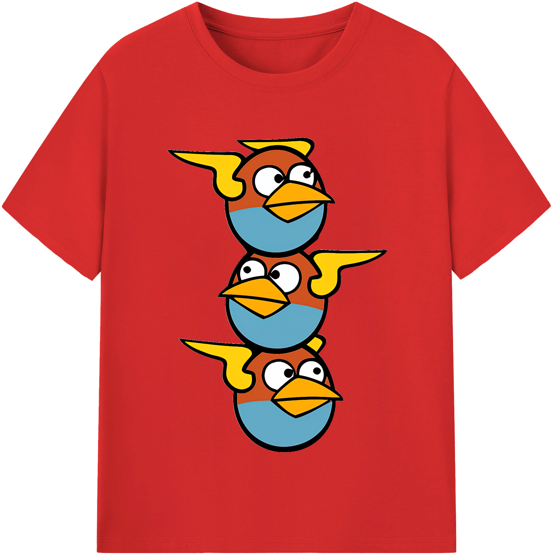 （画像用） Angry Birds アングリーバード レディースカジュアルプリントTシャツ（綿100％）