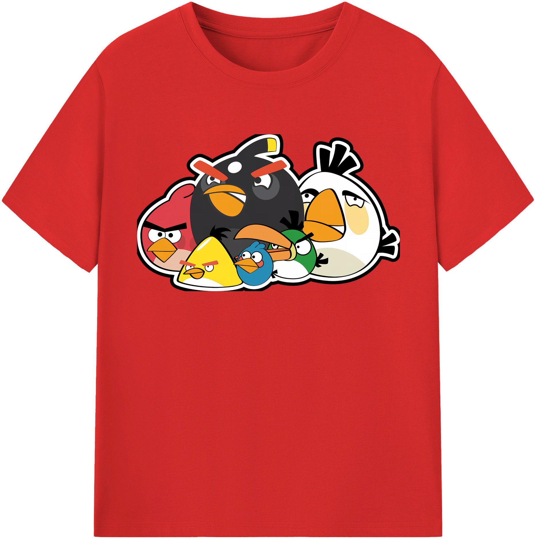 （画像用） Angry Birds アングリーバード レディースカジュアルプリントTシャツ（綿100％）