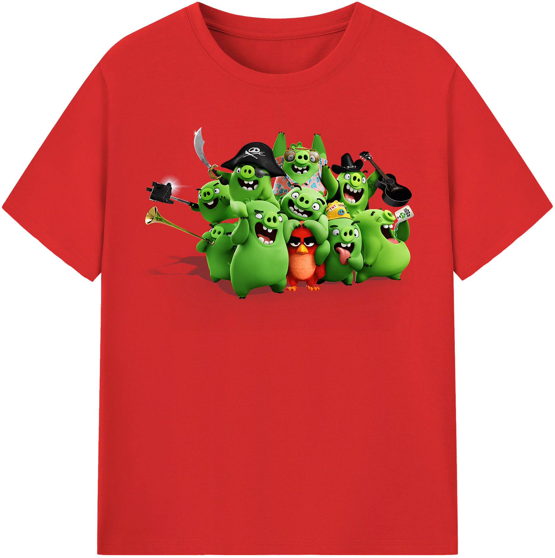 （画像用） Angry Birds アングリーバード レディースカジュアルプリントTシャツ（綿100％）