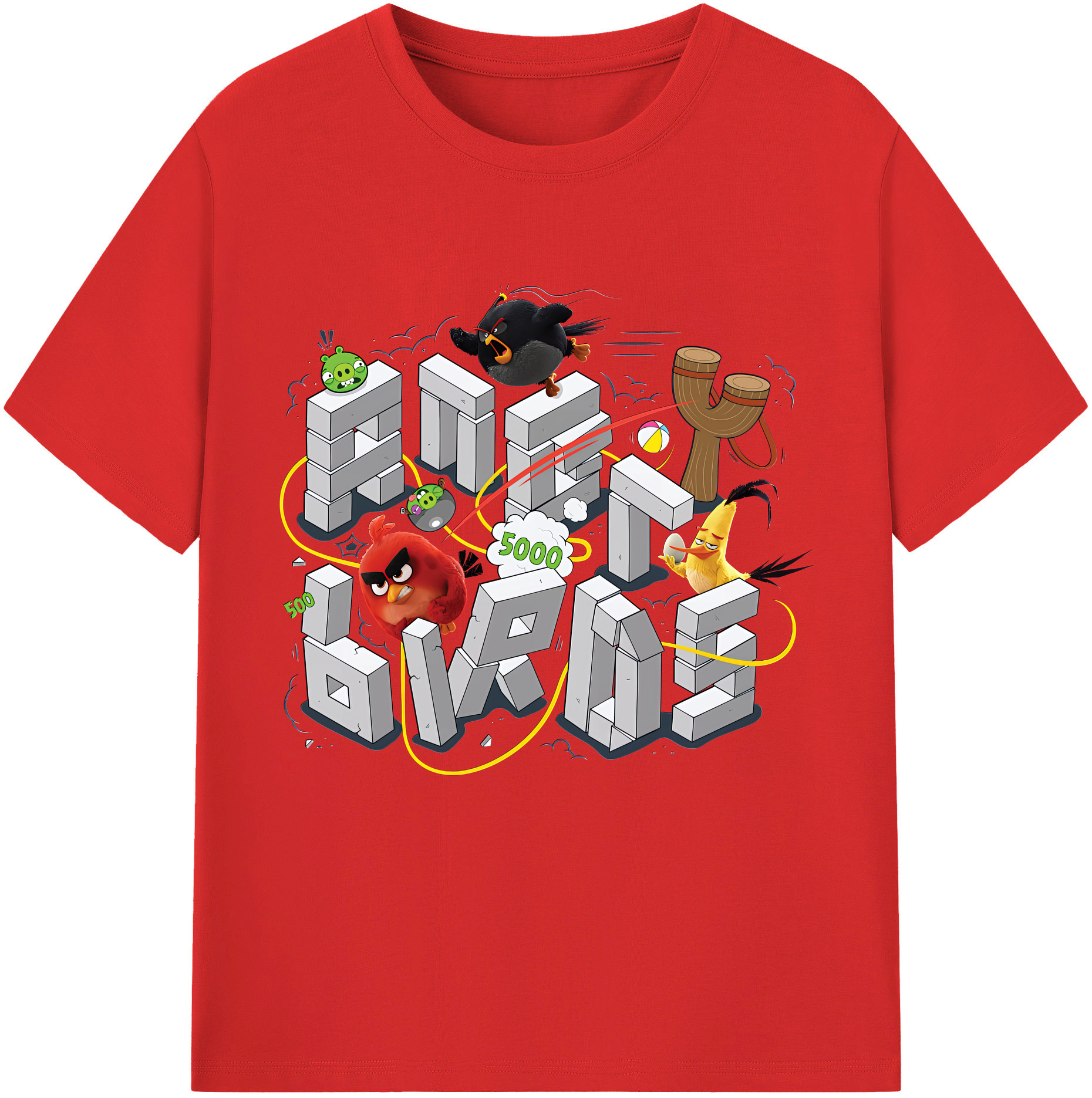 （画像用） Angry Birds アングリーバード レディースカジュアルプリントTシャツ（綿100％）