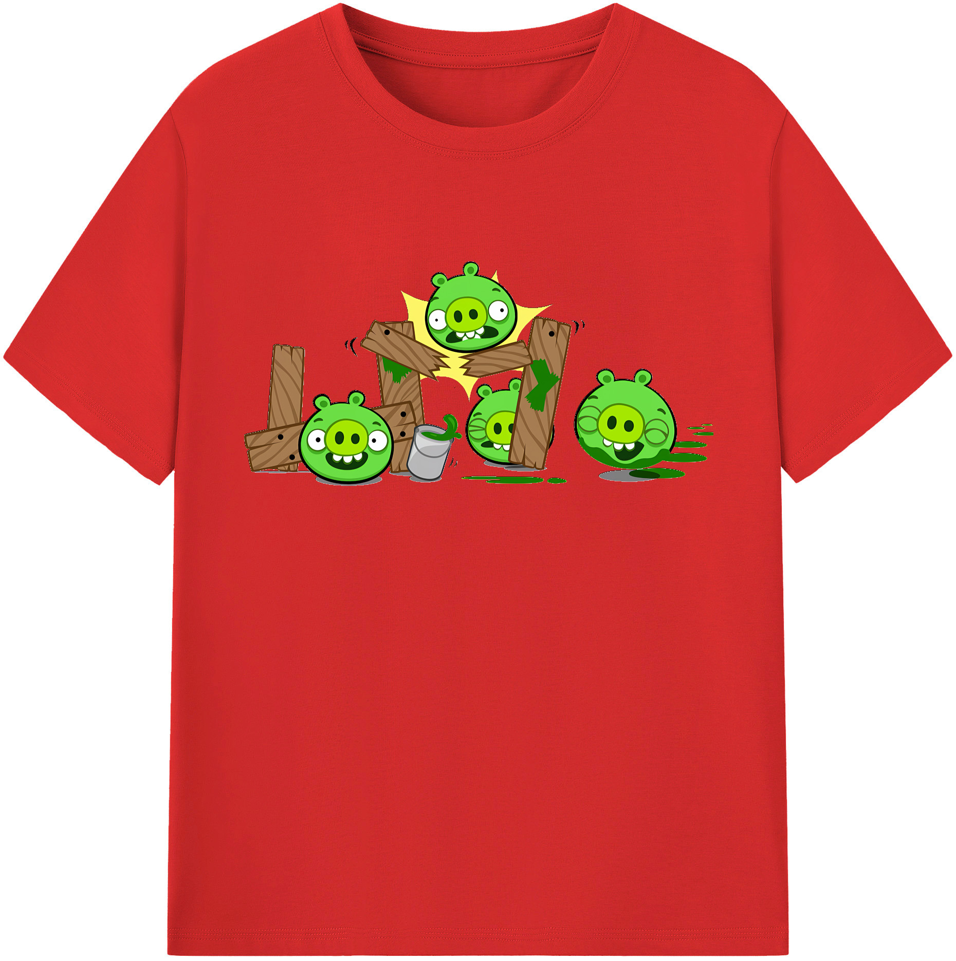 （画像用） Angry Birds アングリーバード レディースカジュアルプリントTシャツ（綿100％）