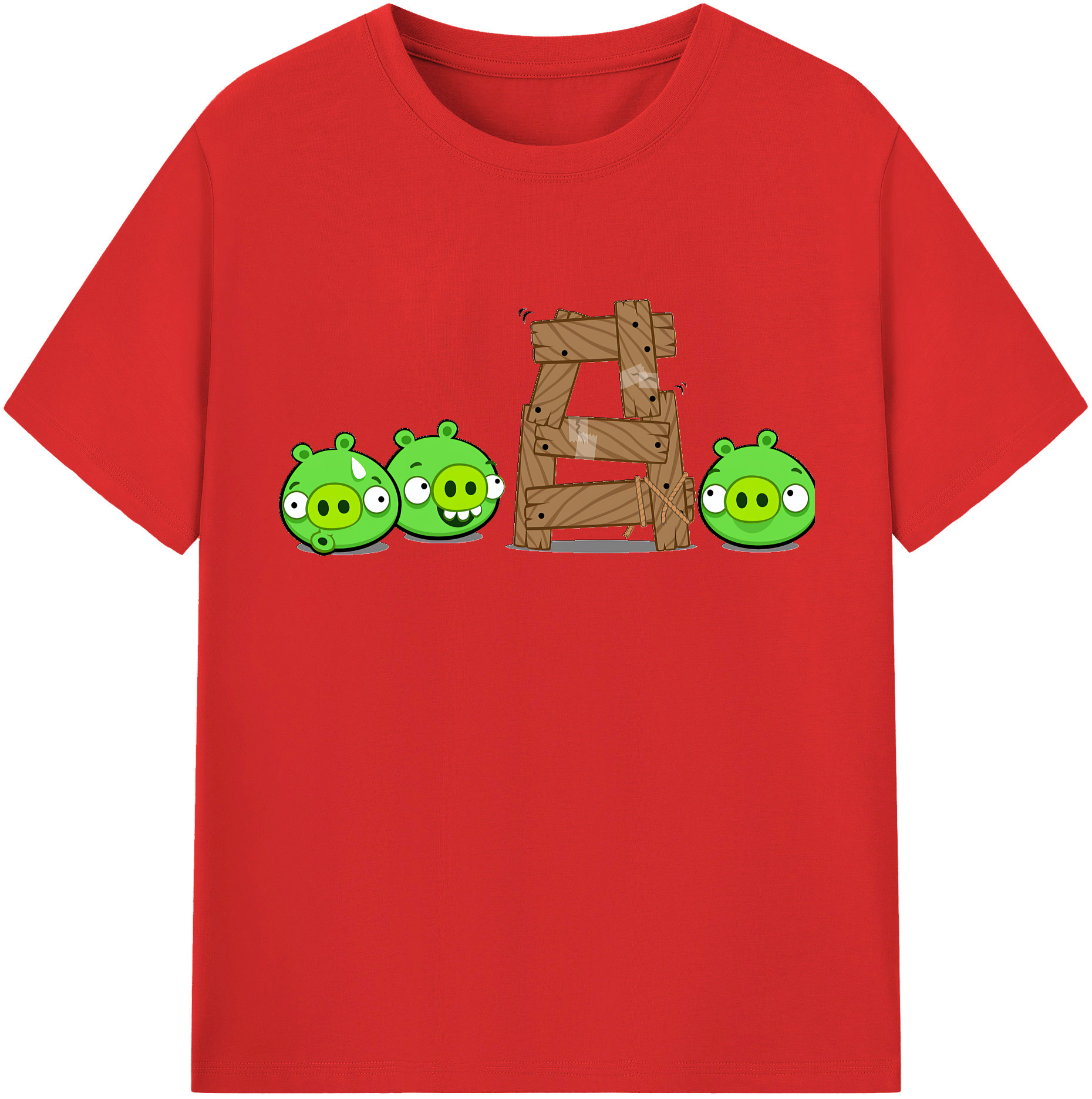 （画像用） Angry Birds アングリーバード レディースカジュアルプリントTシャツ（綿100％）