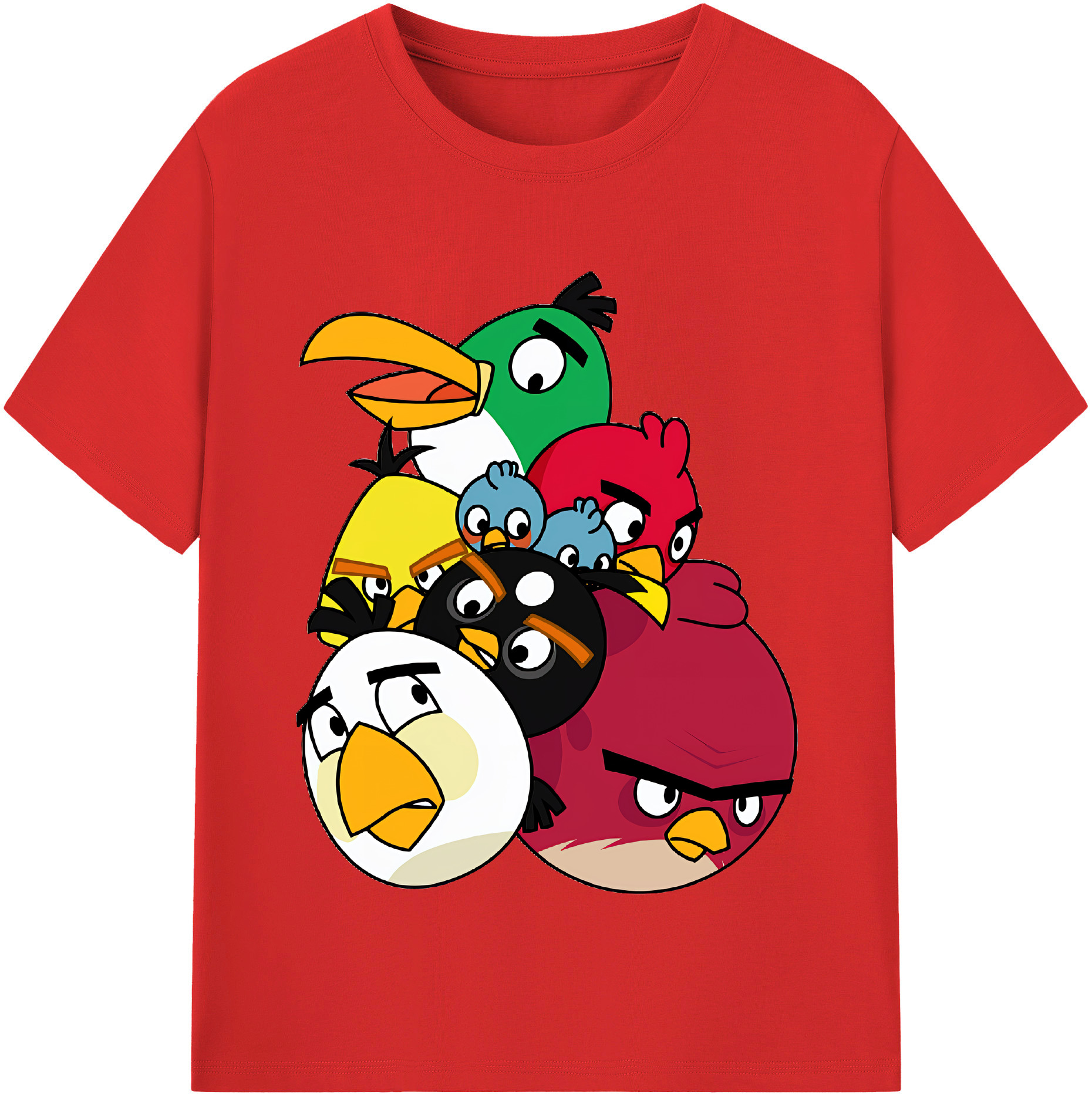 （画像用） Angry Birds アングリーバード レディースカジュアルプリントTシャツ（綿100％）