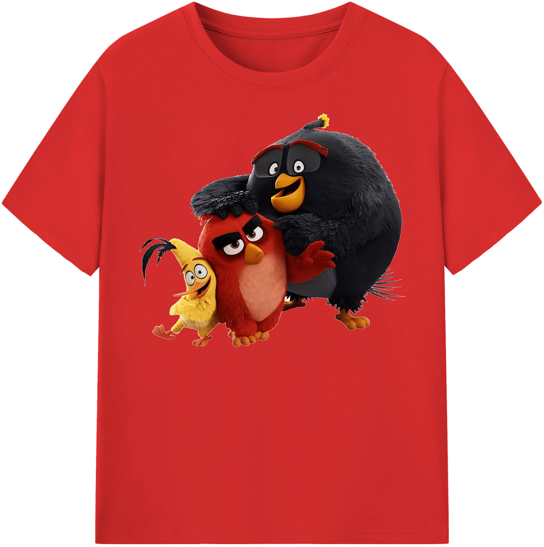 （画像用） Angry Birds アングリーバード レディースカジュアルプリントTシャツ（綿100％）