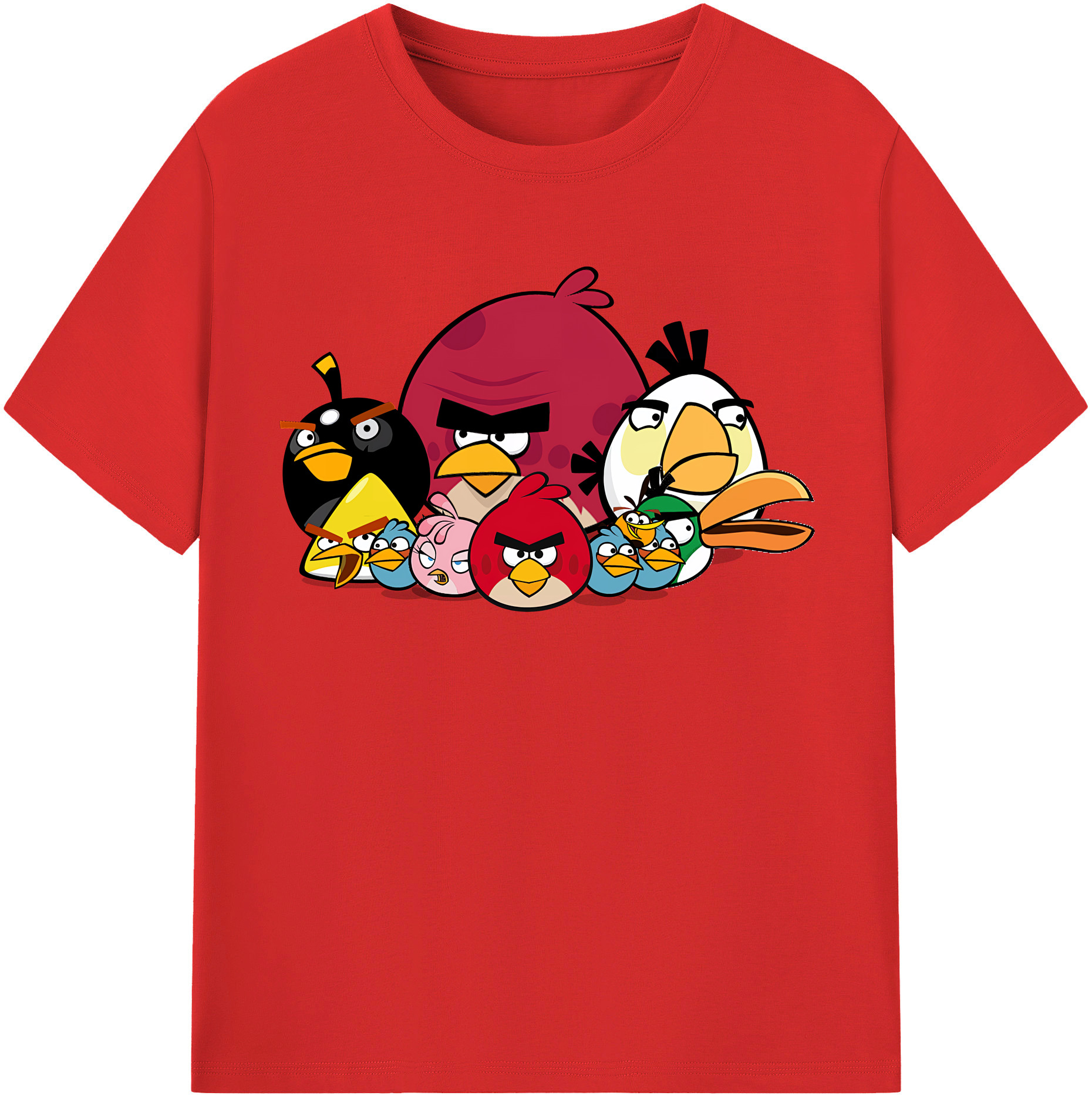（画像用） Angry Birds アングリーバード レディースカジュアルプリントTシャツ（綿100％）