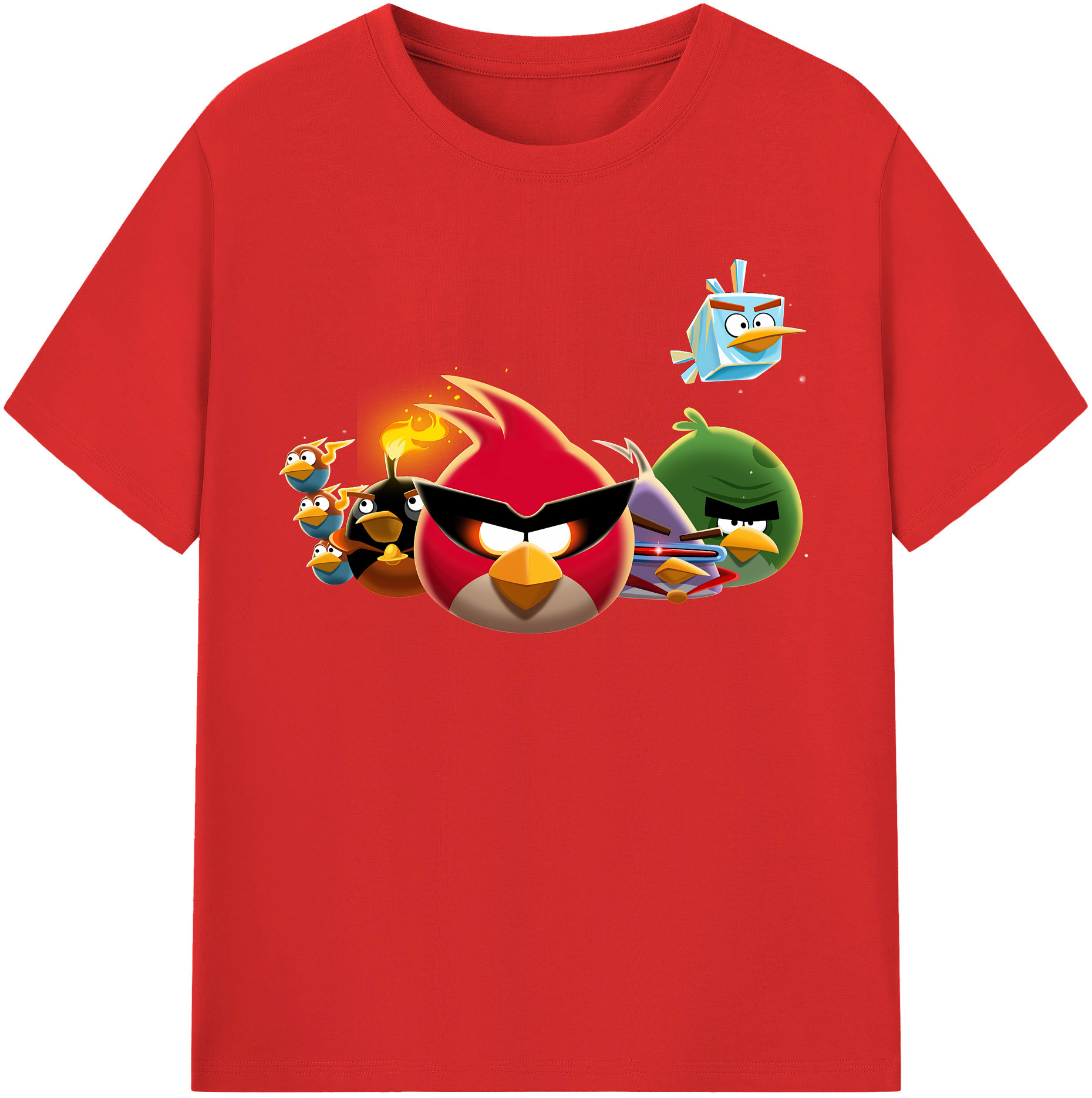 （画像用） Angry Birds アングリーバード レディースカジュアルプリントTシャツ（綿100％）