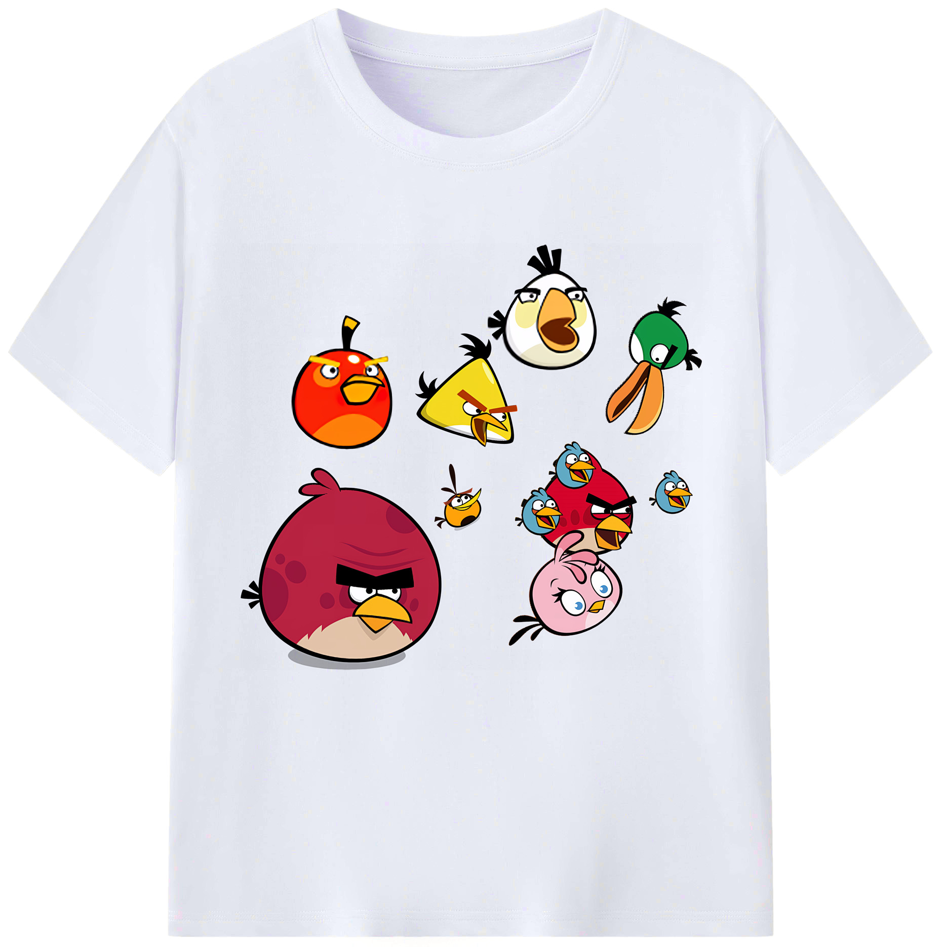 （画像用） Angry Birds アングリーバード レディースカジュアルプリントTシャツ（綿100％）