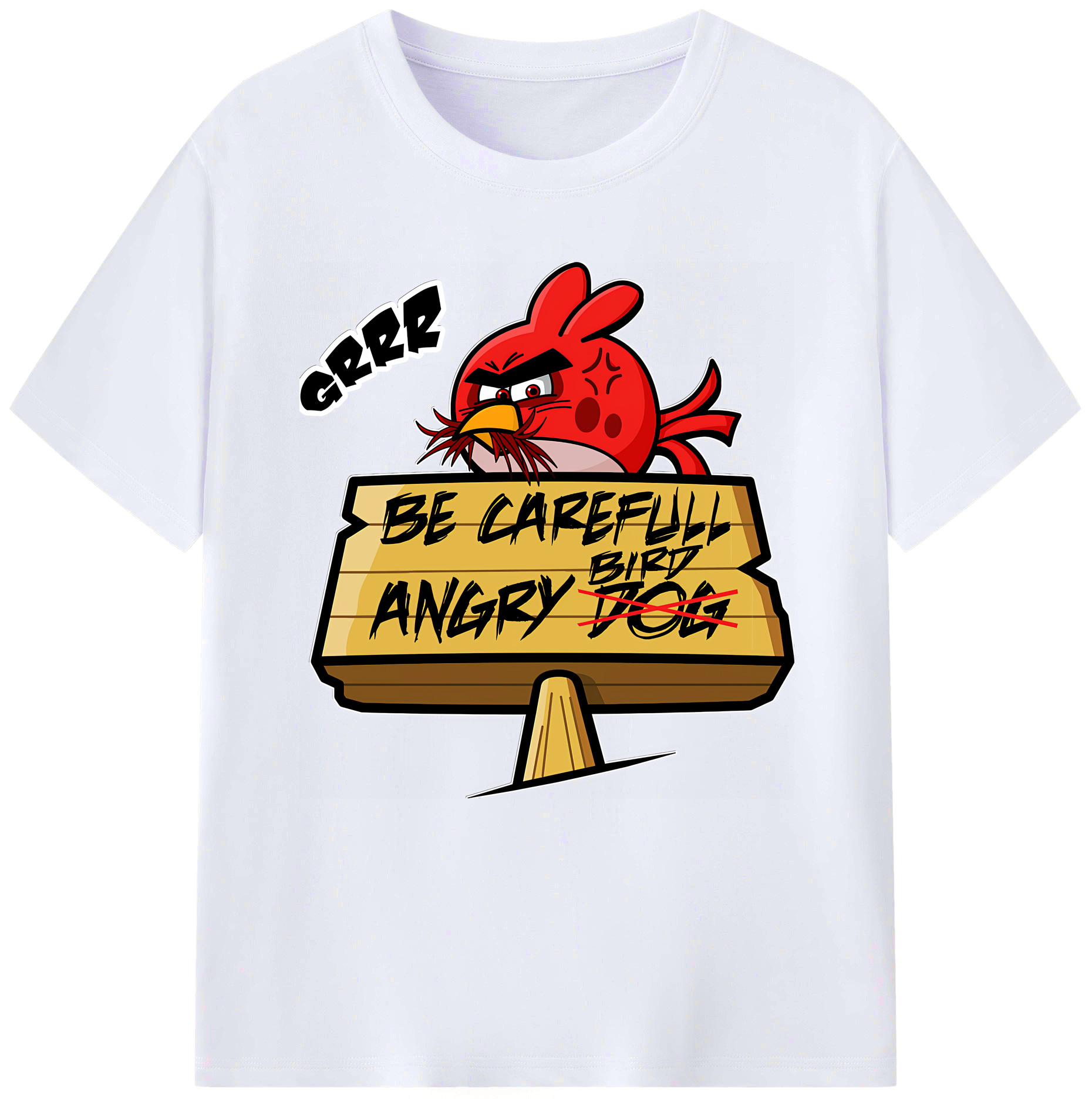 （画像用） Angry Birds アングリーバード レディースカジュアルプリントTシャツ（綿100％）
