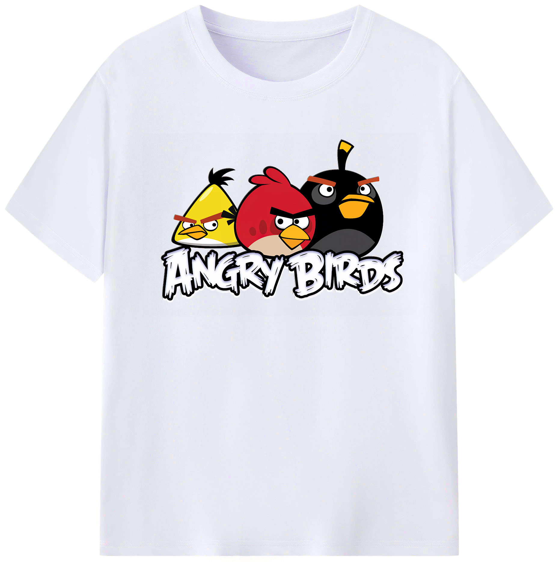 （画像用） Angry Birds アングリーバード レディースカジュアルプリントTシャツ（綿100％）