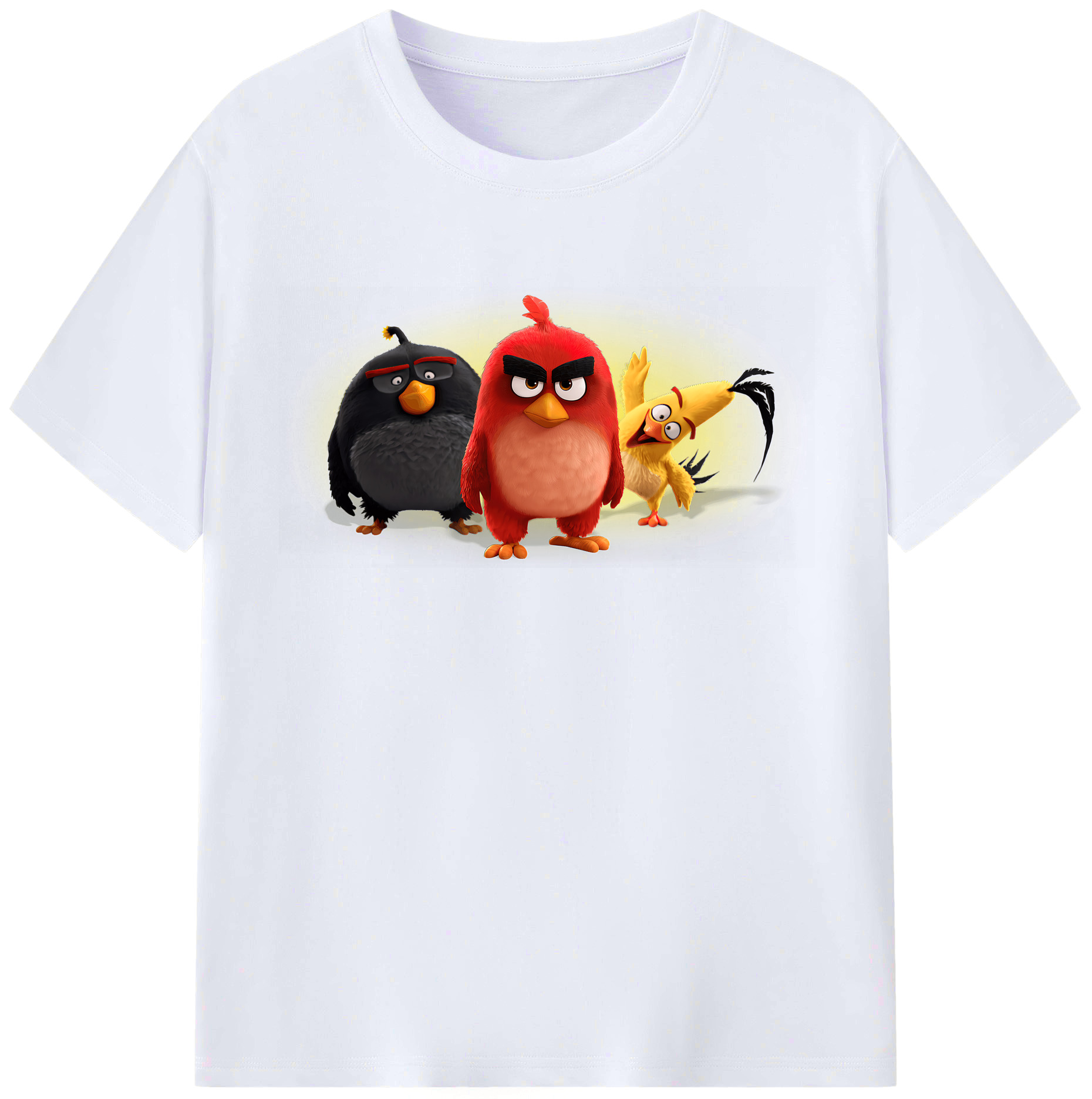 （画像用） Angry Birds アングリーバード レディースカジュアルプリントTシャツ（綿100％）