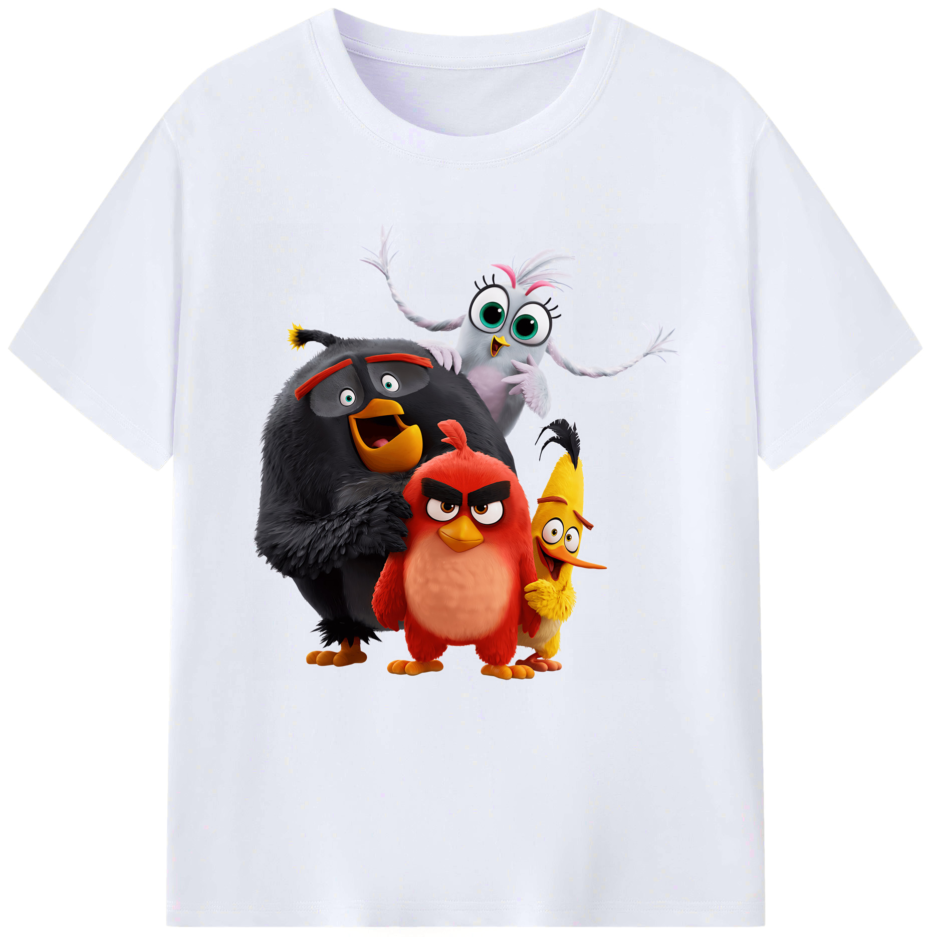 （画像用） Angry Birds アングリーバード レディースカジュアルプリントTシャツ（綿100％）