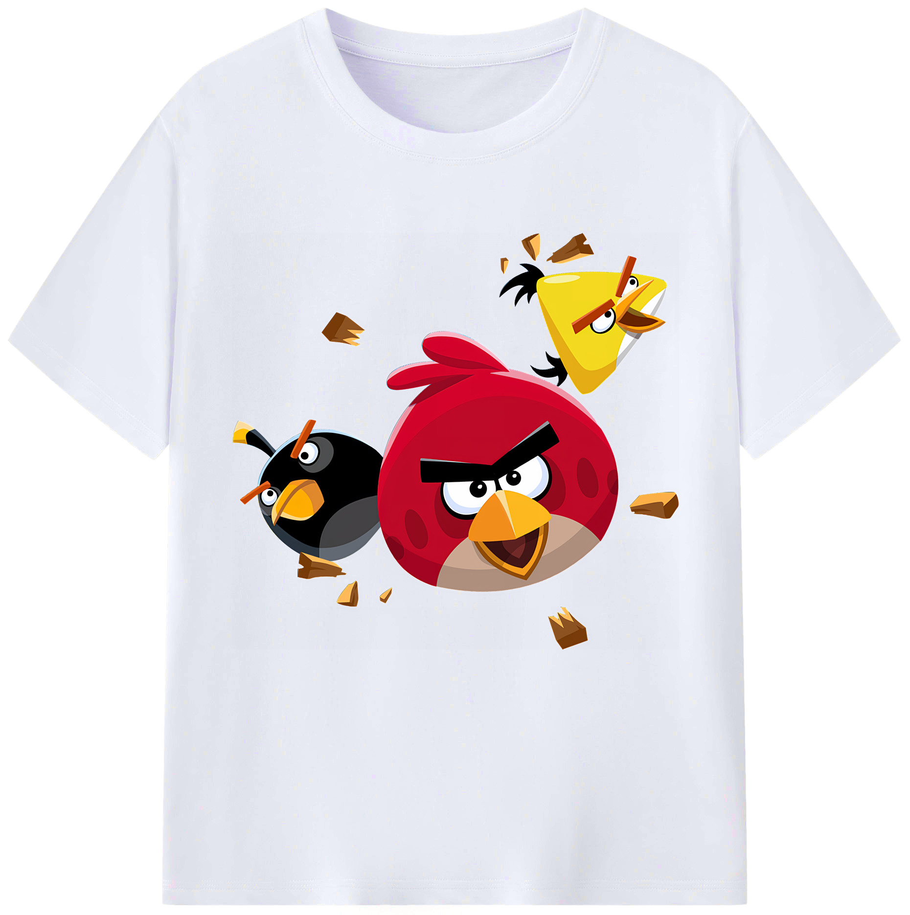 （画像用） Angry Birds アングリーバード レディースカジュアルプリントTシャツ（綿100％）