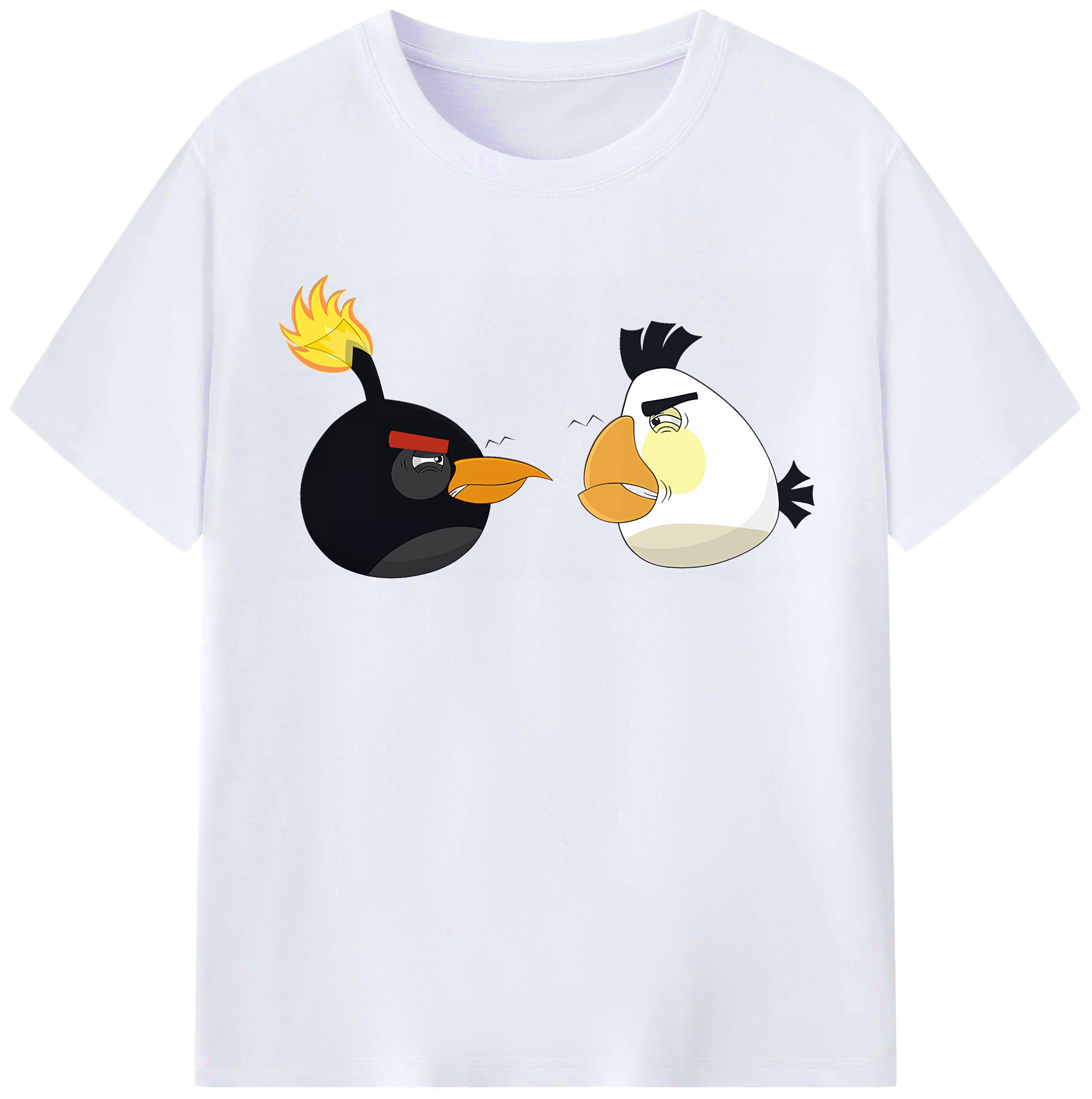 （画像用） Angry Birds アングリーバード レディースカジュアルプリントTシャツ（綿100％）