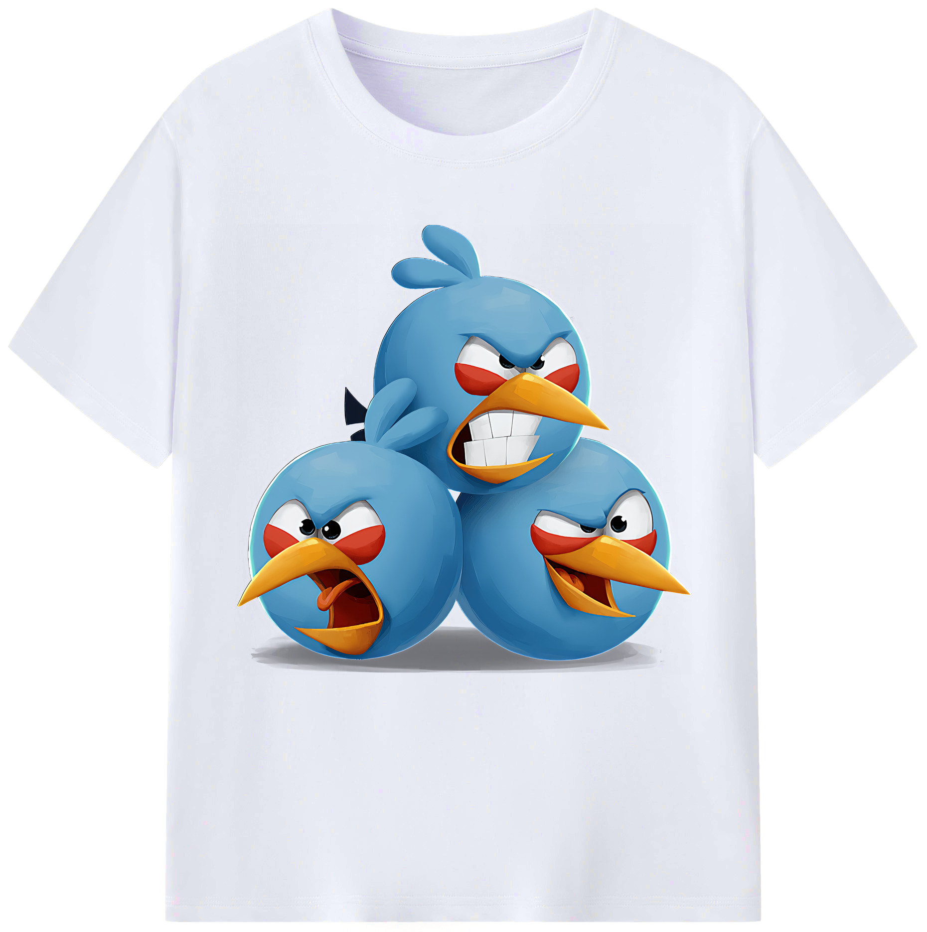 （画像用） Angry Birds アングリーバード レディースカジュアルプリントTシャツ（綿100％）