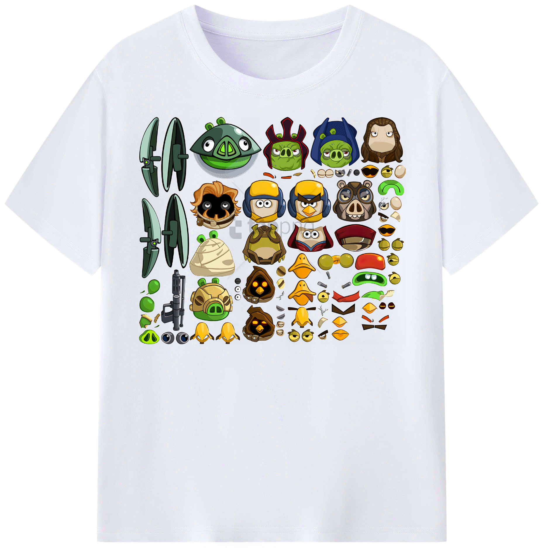 （画像用） Angry Birds アングリーバード レディースカジュアルプリントTシャツ（綿100％）