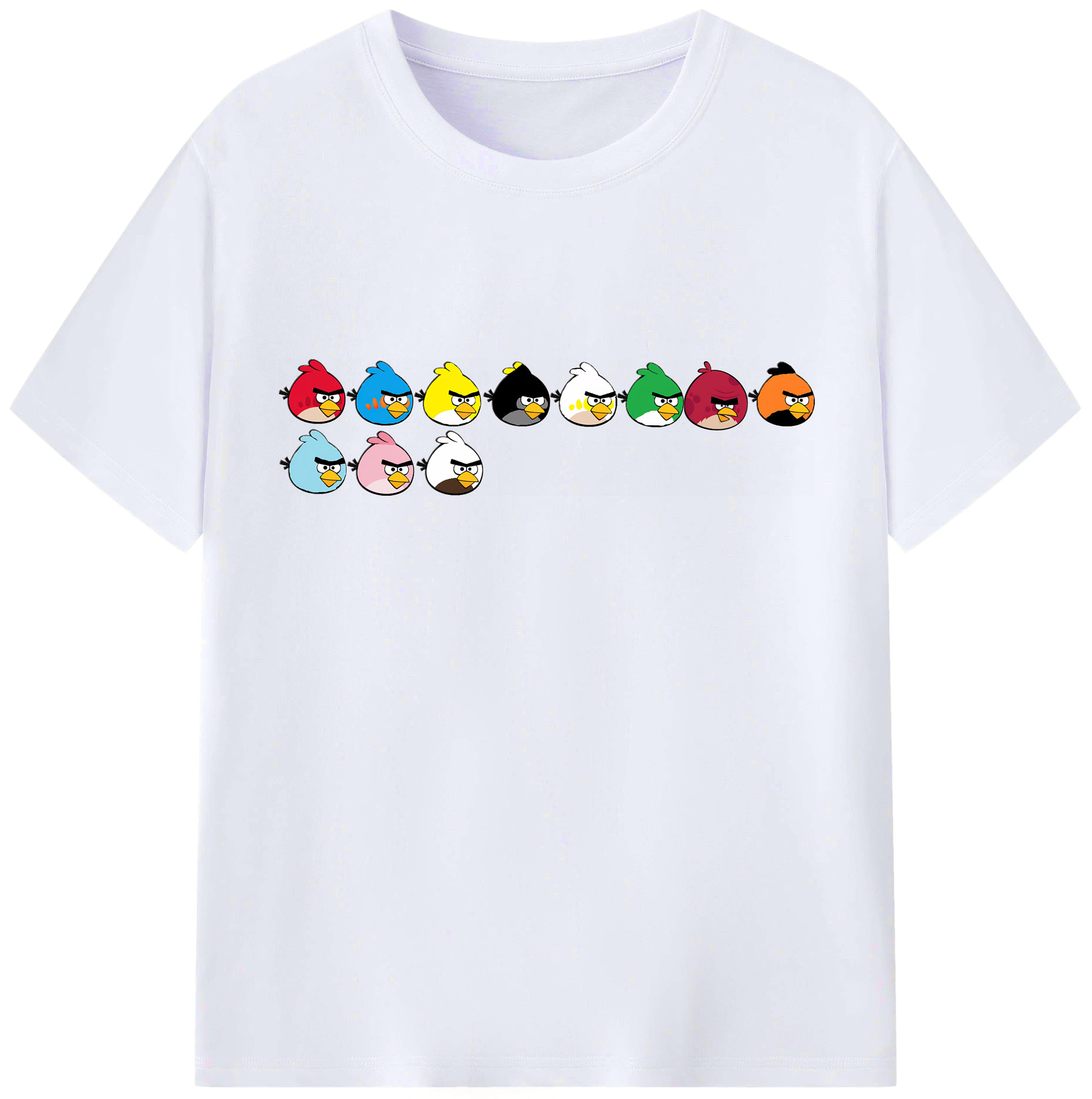 （画像用） Angry Birds アングリーバード レディースカジュアルプリントTシャツ（綿100％）