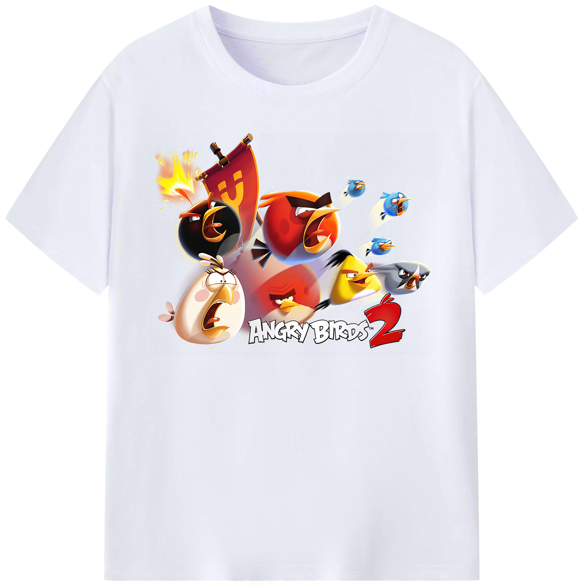 （画像用） Angry Birds アングリーバード レディースカジュアルプリントTシャツ（綿100％）
