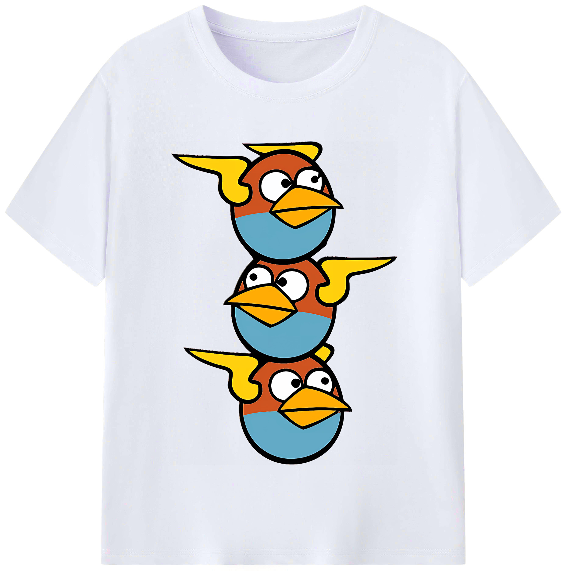 （画像用） Angry Birds アングリーバード レディースカジュアルプリントTシャツ（綿100％）