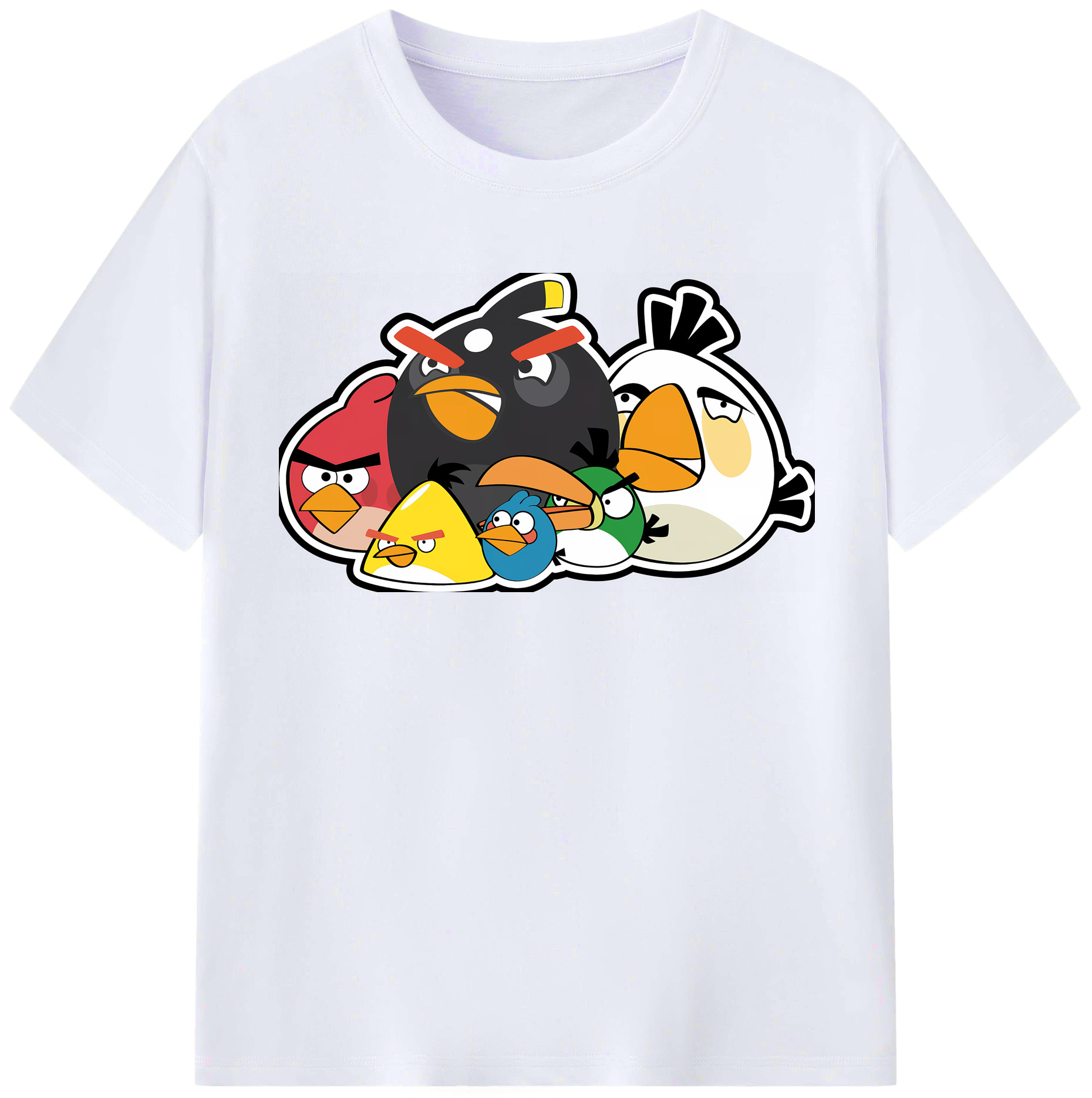 （画像用） Angry Birds アングリーバード レディースカジュアルプリントTシャツ（綿100％）