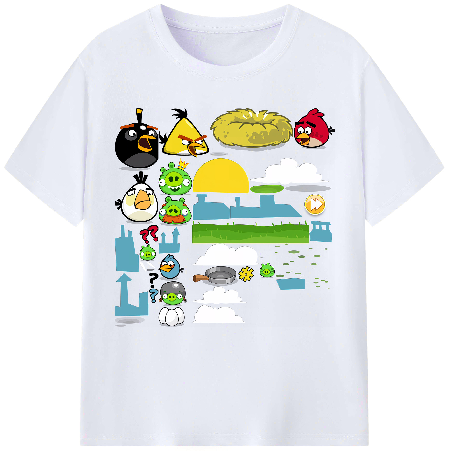 （画像用） Angry Birds アングリーバード レディースカジュアルプリントTシャツ（綿100％）