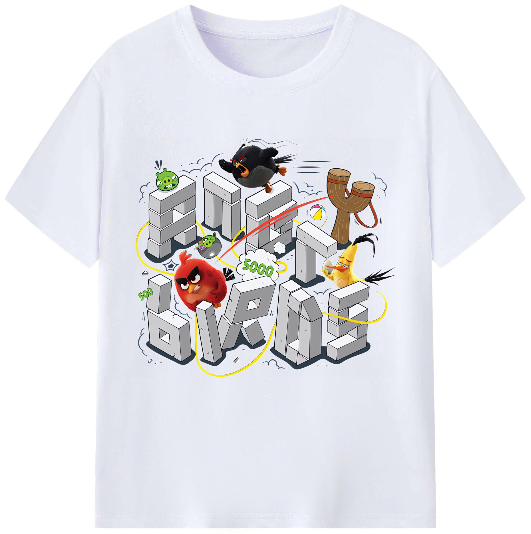（画像用） Angry Birds アングリーバード レディースカジュアルプリントTシャツ（綿100％）