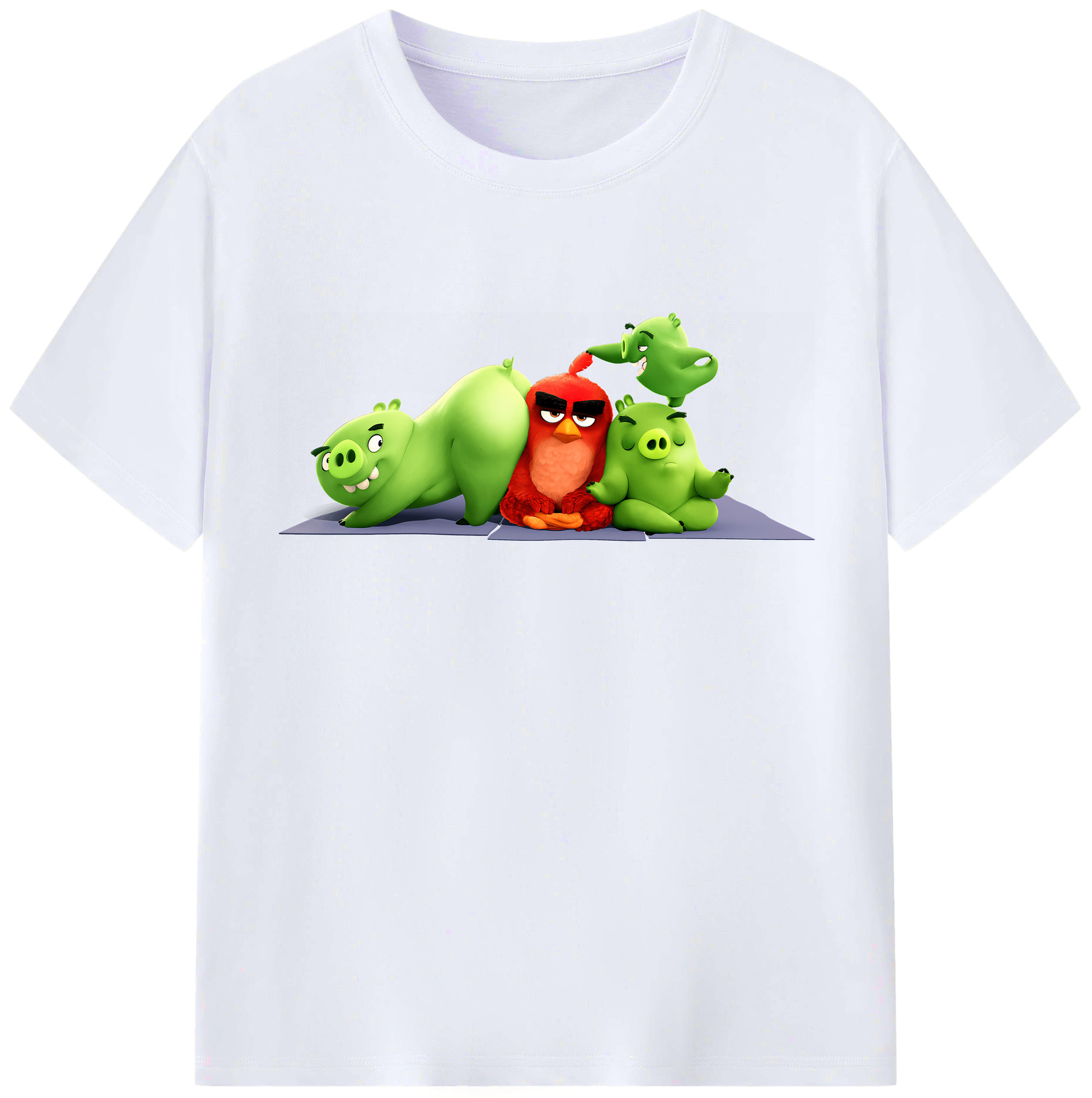 （画像用） Angry Birds アングリーバード レディースカジュアルプリントTシャツ（綿100％）