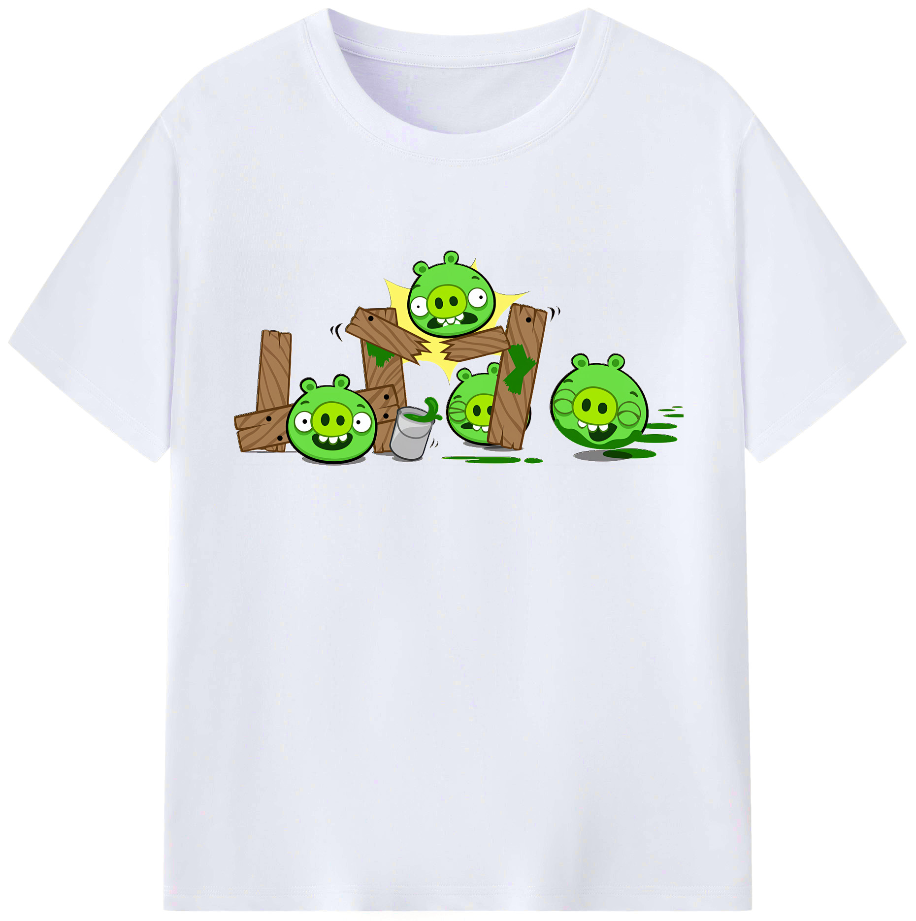 （画像用） Angry Birds アングリーバード レディースカジュアルプリントTシャツ（綿100％）
