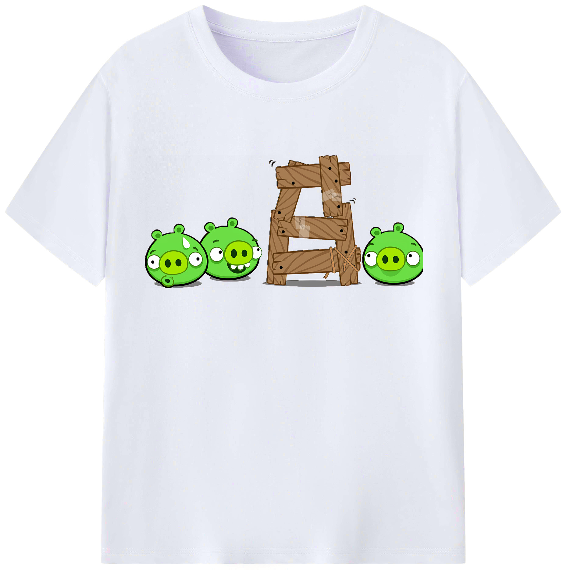 （画像用） Angry Birds アングリーバード レディースカジュアルプリントTシャツ（綿100％）