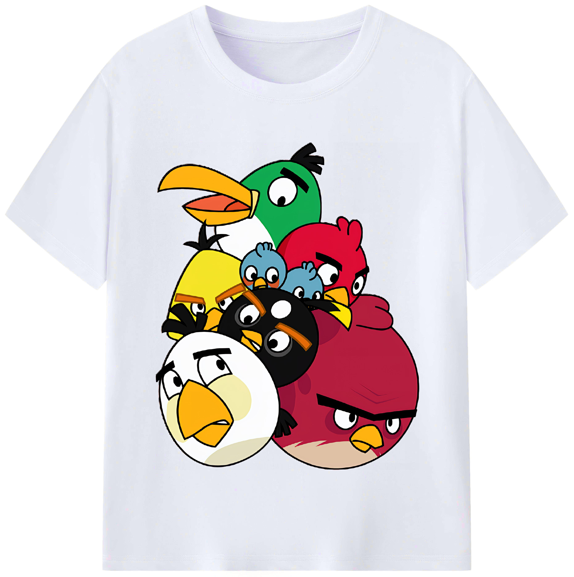 （画像用） Angry Birds アングリーバード レディースカジュアルプリントTシャツ（綿100％）