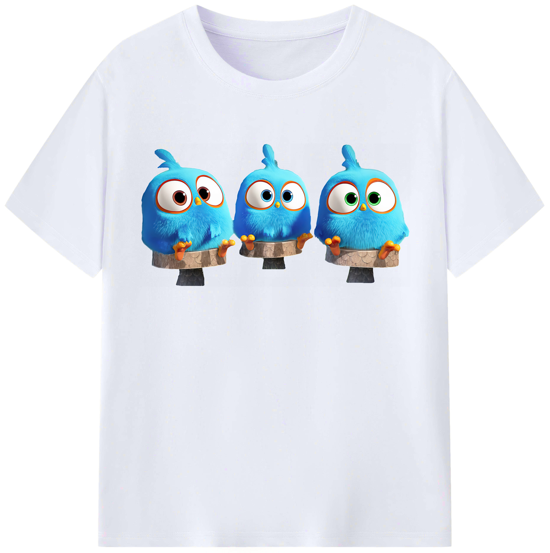 （画像用） Angry Birds アングリーバード レディースカジュアルプリントTシャツ（綿100％）