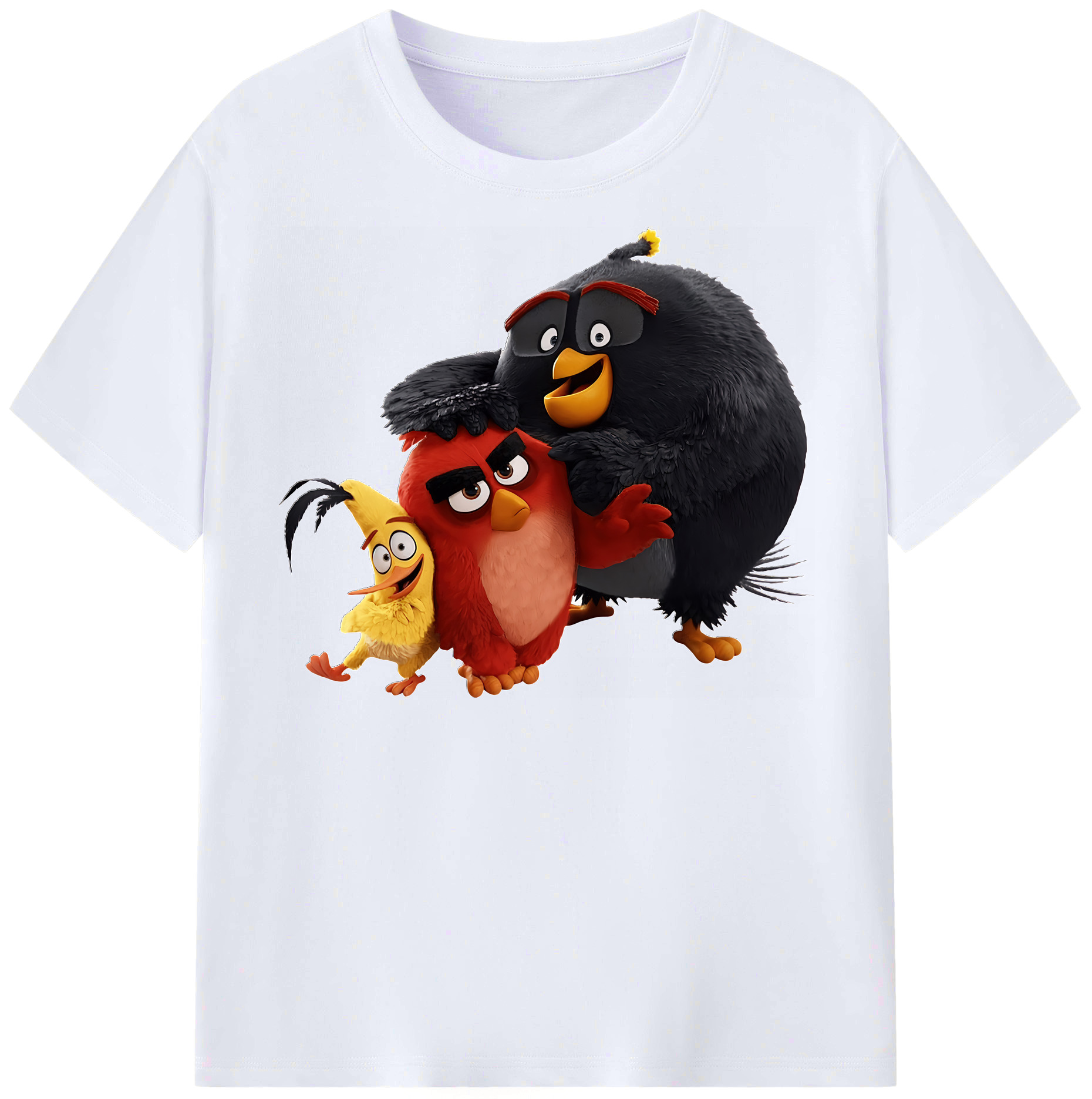 （画像用） Angry Birds アングリーバード レディースカジュアルプリントTシャツ（綿100％）
