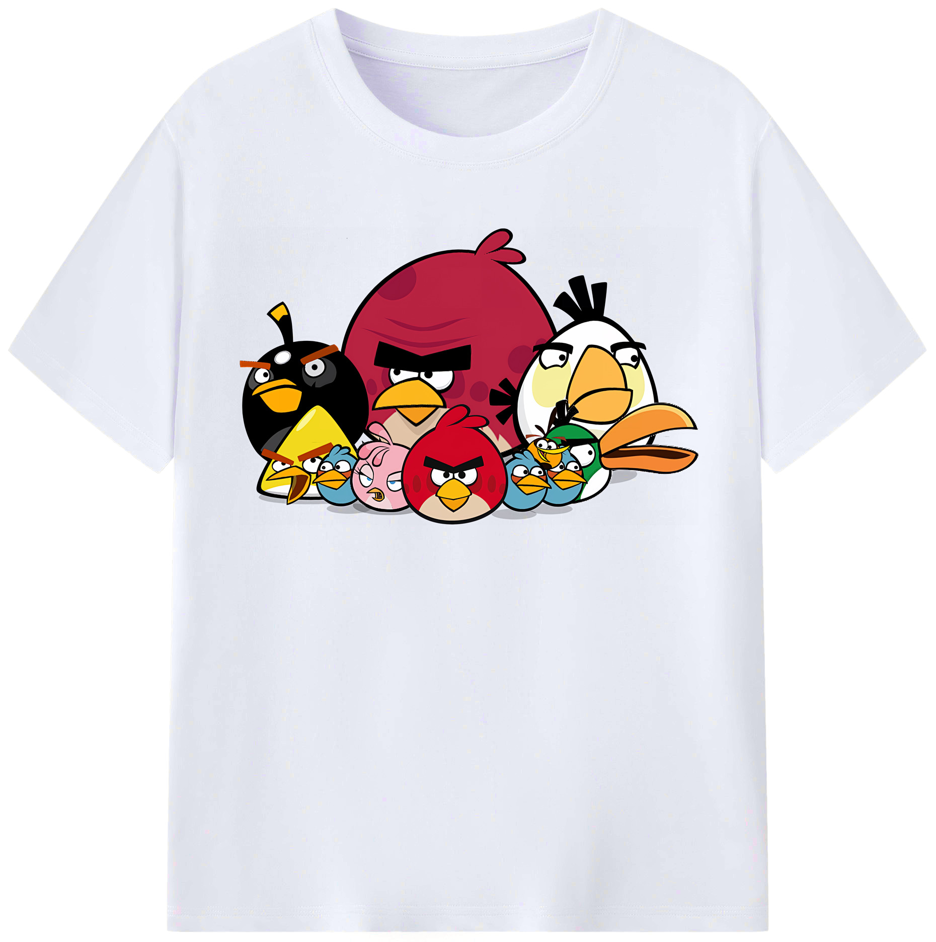 （画像用） Angry Birds アングリーバード レディースカジュアルプリントTシャツ（綿100％）