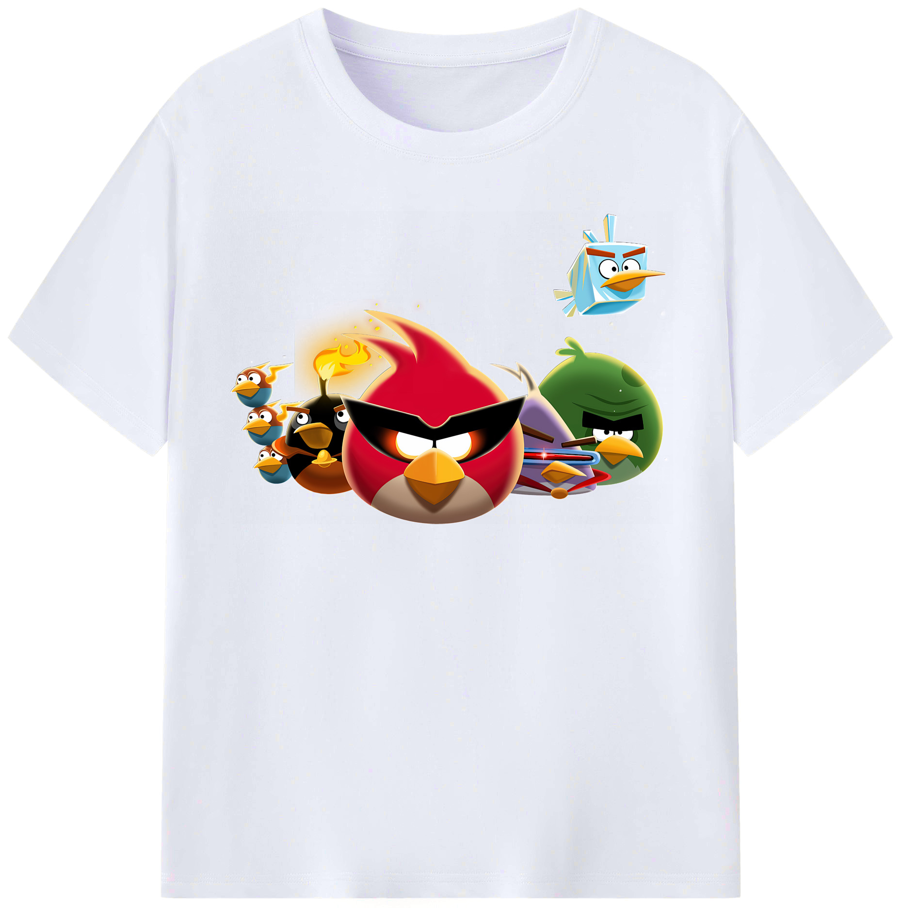 （画像用） Angry Birds アングリーバード レディースカジュアルプリントTシャツ（綿100％）