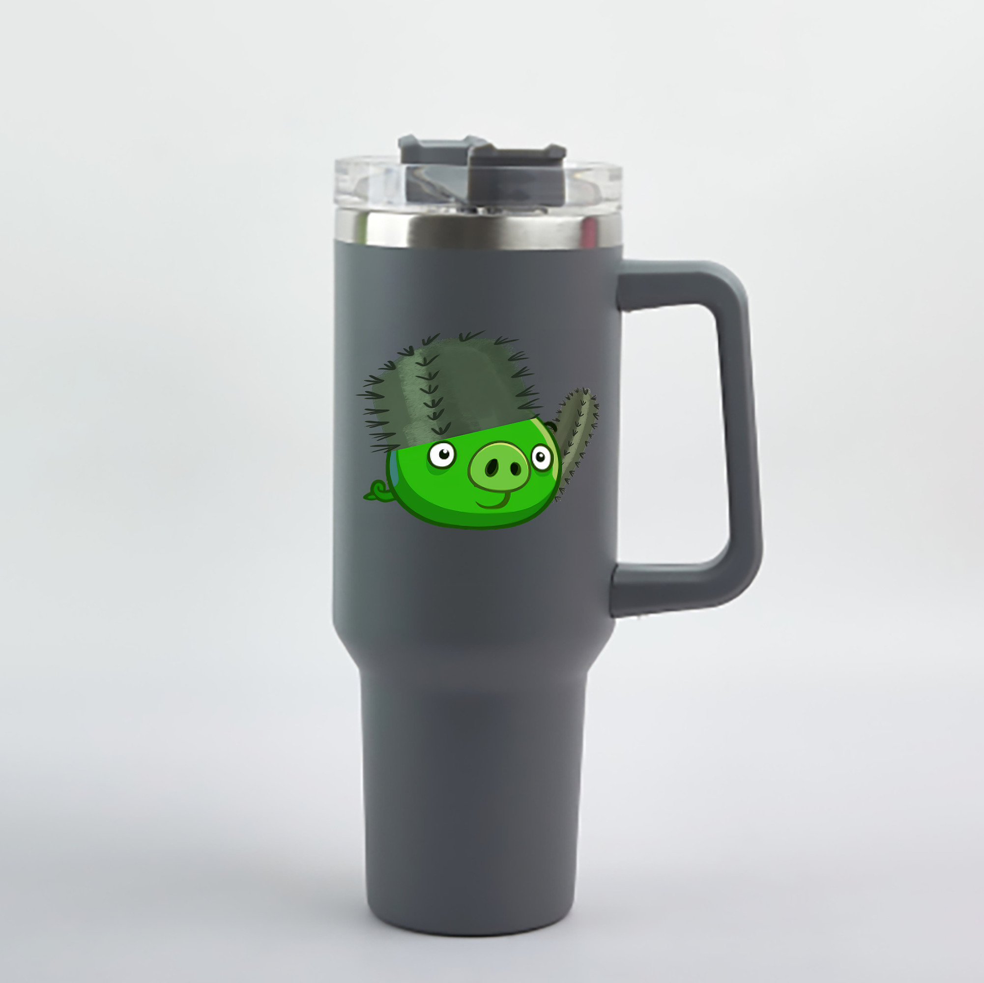 （画像用） Angry Birds アングリーバード 1200mL車用タンブラー - クリスタルステッカー（プラスチックストロー付き）