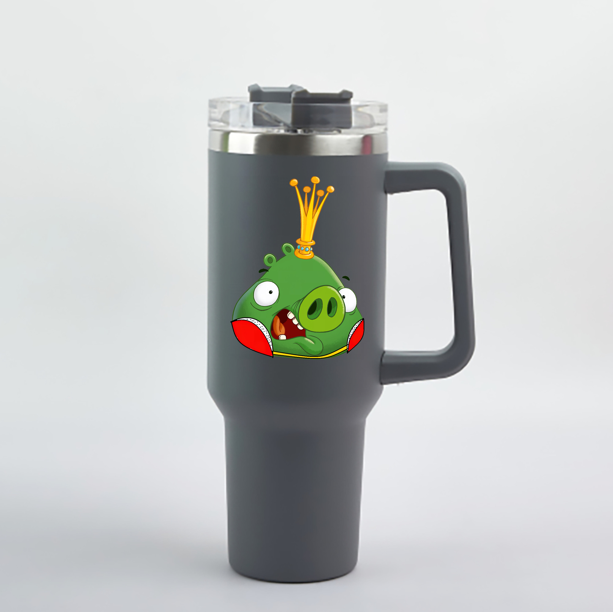 （画像用） Angry Birds アングリーバード 1200mL車用タンブラー - クリスタルステッカー（プラスチックストロー付き）