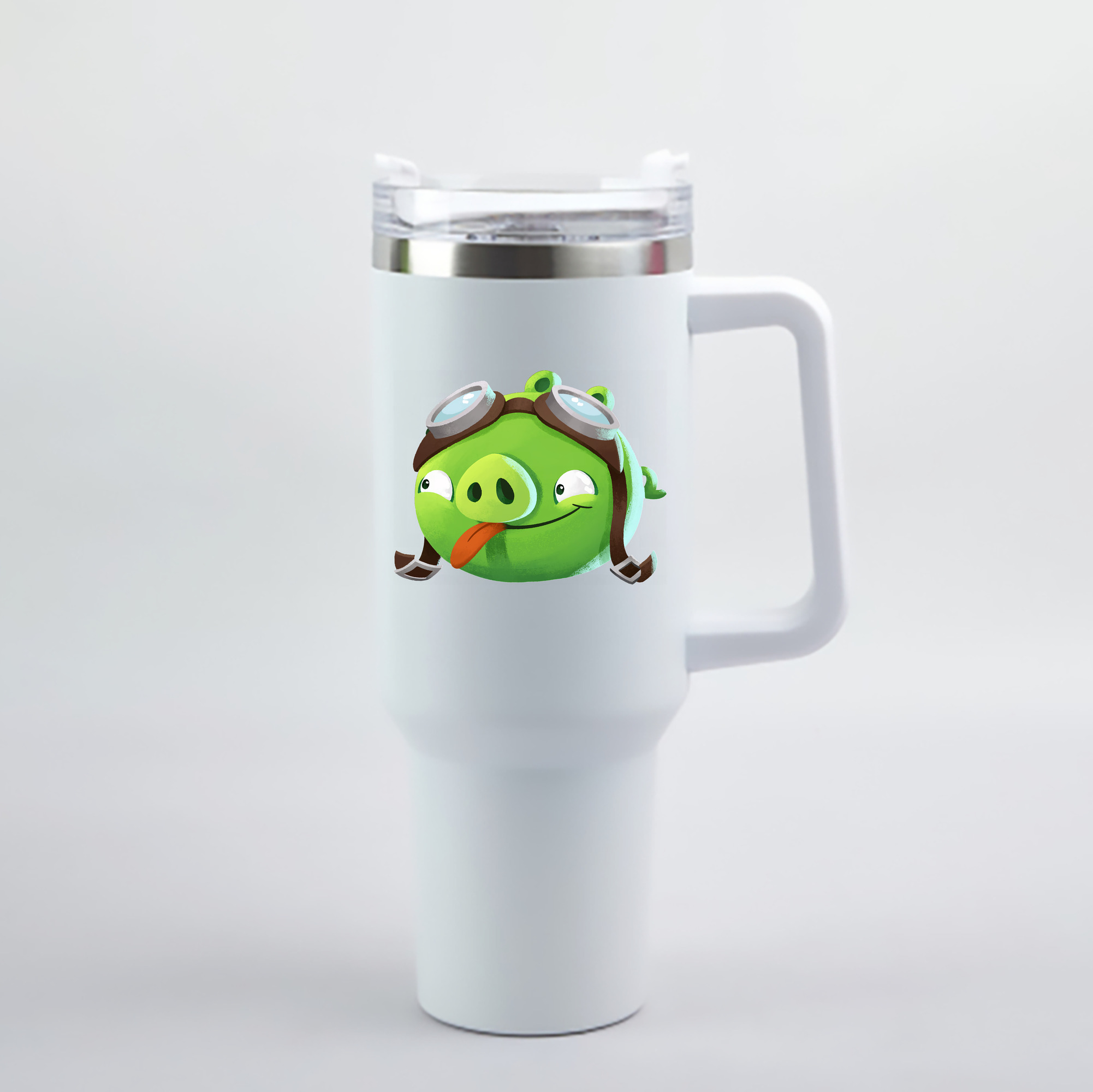 （画像用） Angry Birds アングリーバード 1200mL車用タンブラー - クリスタルステッカー（プラスチックストロー付き）