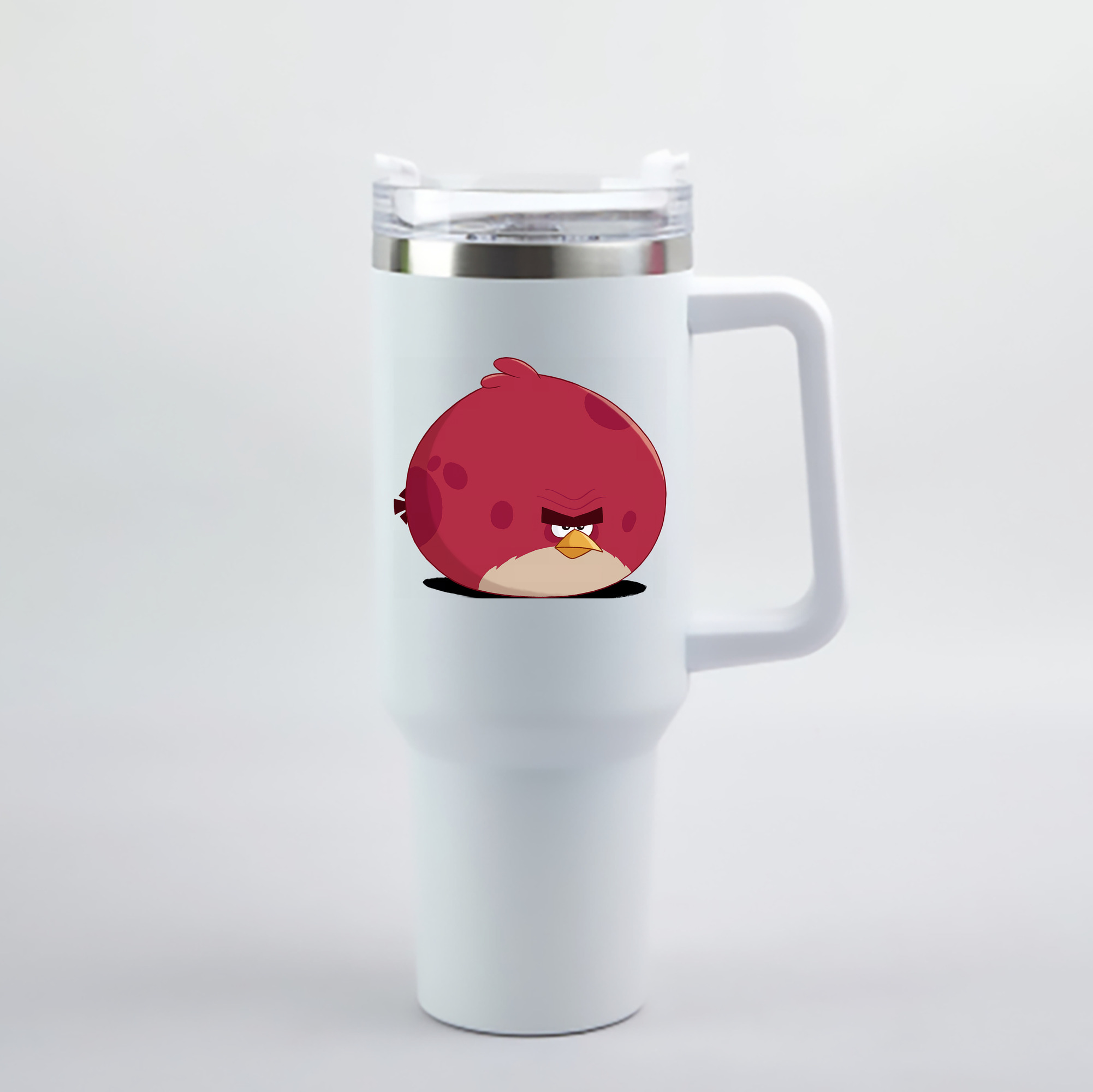 （画像用） Angry Birds アングリーバード 1200mL車用タンブラー - クリスタルステッカー（プラスチックストロー付き）