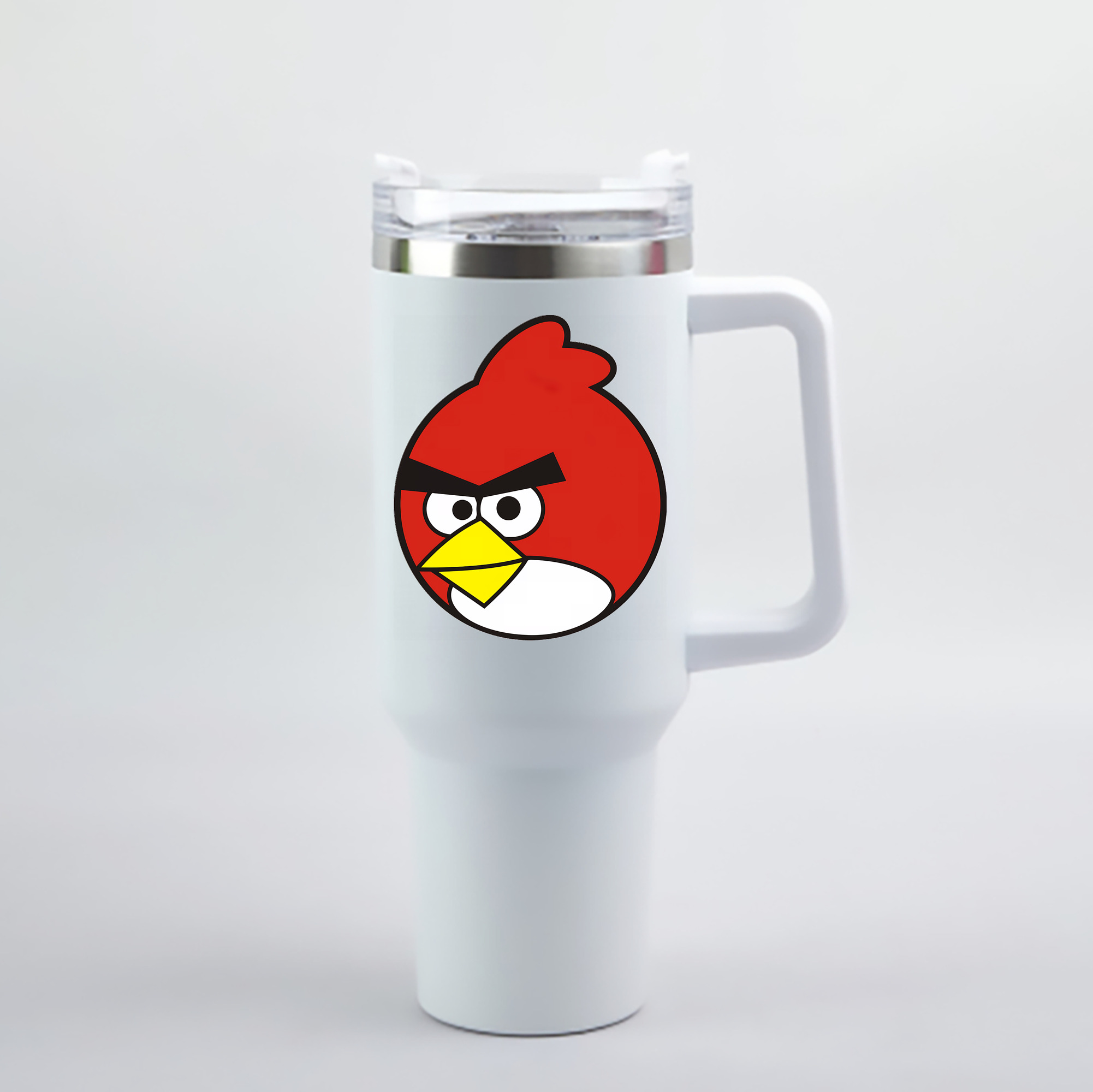 （画像用） Angry Birds アングリーバード 1200mL車用タンブラー - クリスタルステッカー（プラスチックストロー付き）