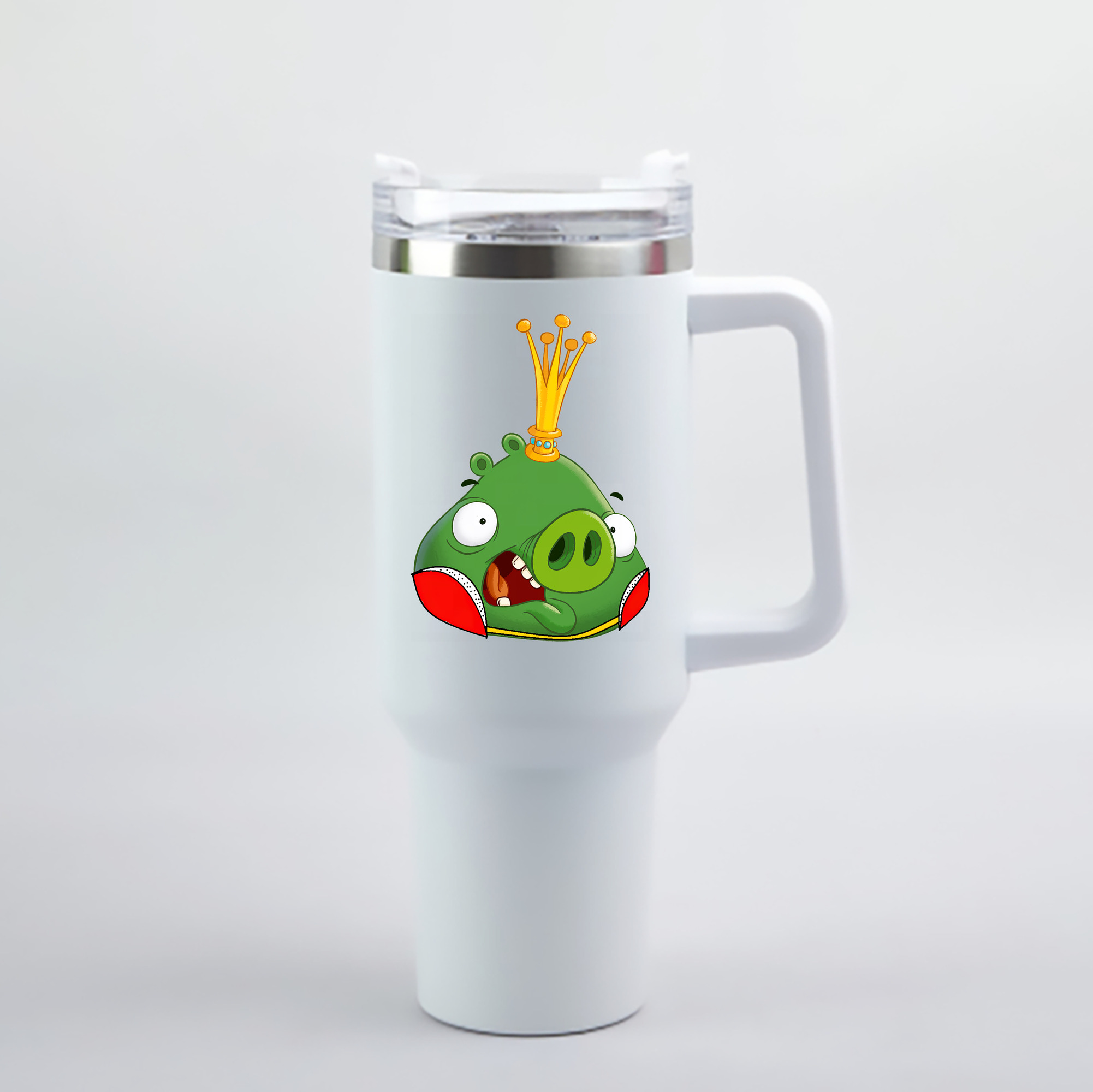 （画像用） Angry Birds アングリーバード 1200mL車用タンブラー - クリスタルステッカー（プラスチックストロー付き）