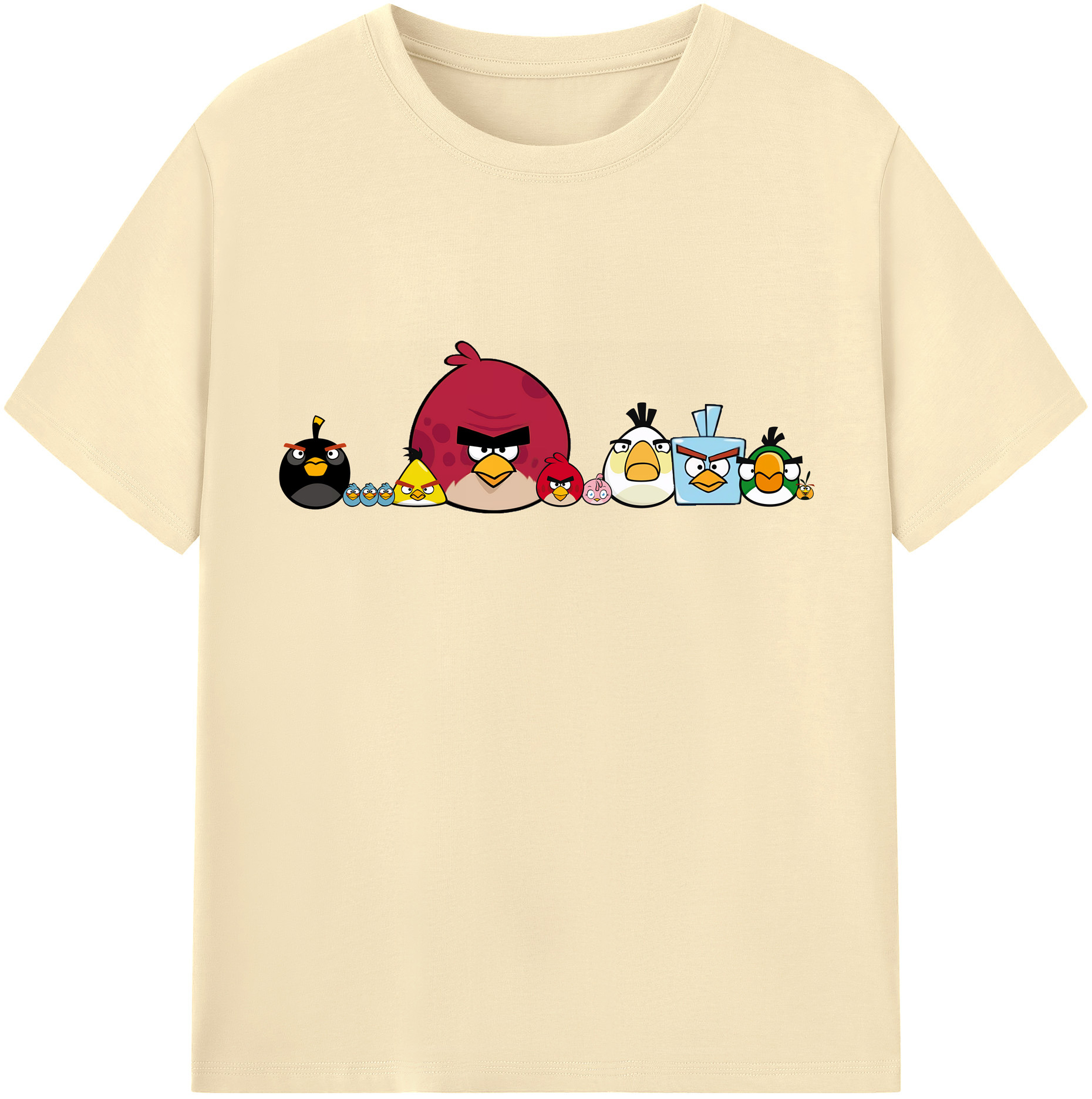 （画像用） Angry Birds アングリーバード 綿100％半袖Tシャツ（フロントプリント）