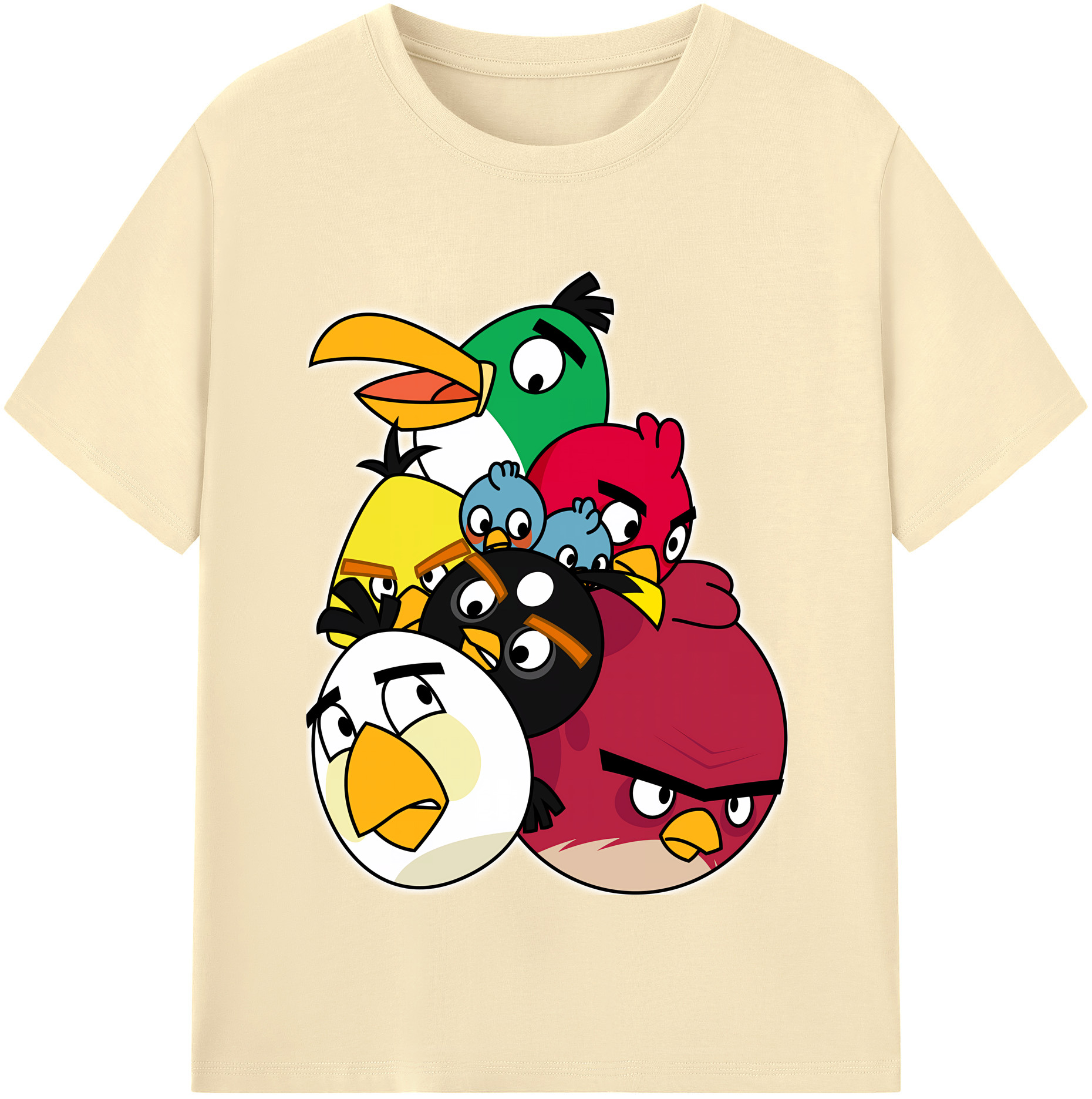（画像用） Angry Birds アングリーバード 綿100％半袖Tシャツ（フロントプリント）