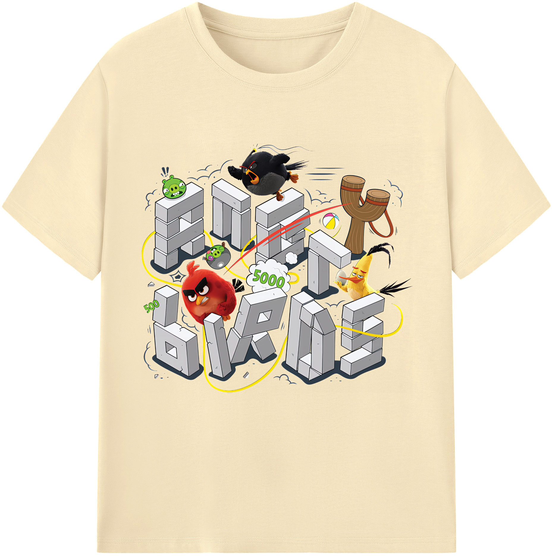 （画像用） Angry Birds アングリーバード 綿100％半袖Tシャツ（フロントプリント）