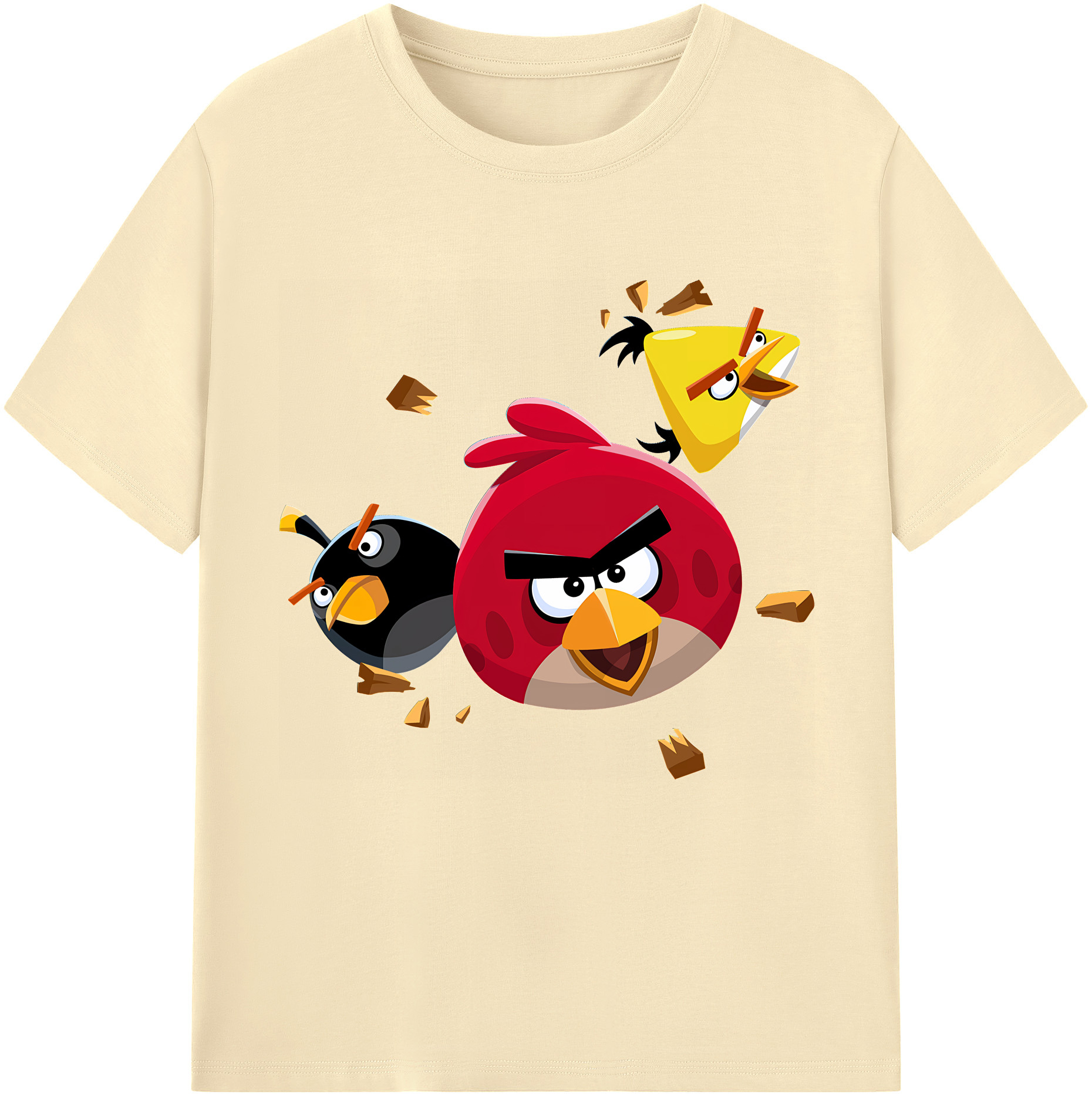 （画像用） Angry Birds アングリーバード 綿100％半袖Tシャツ（フロントプリント）