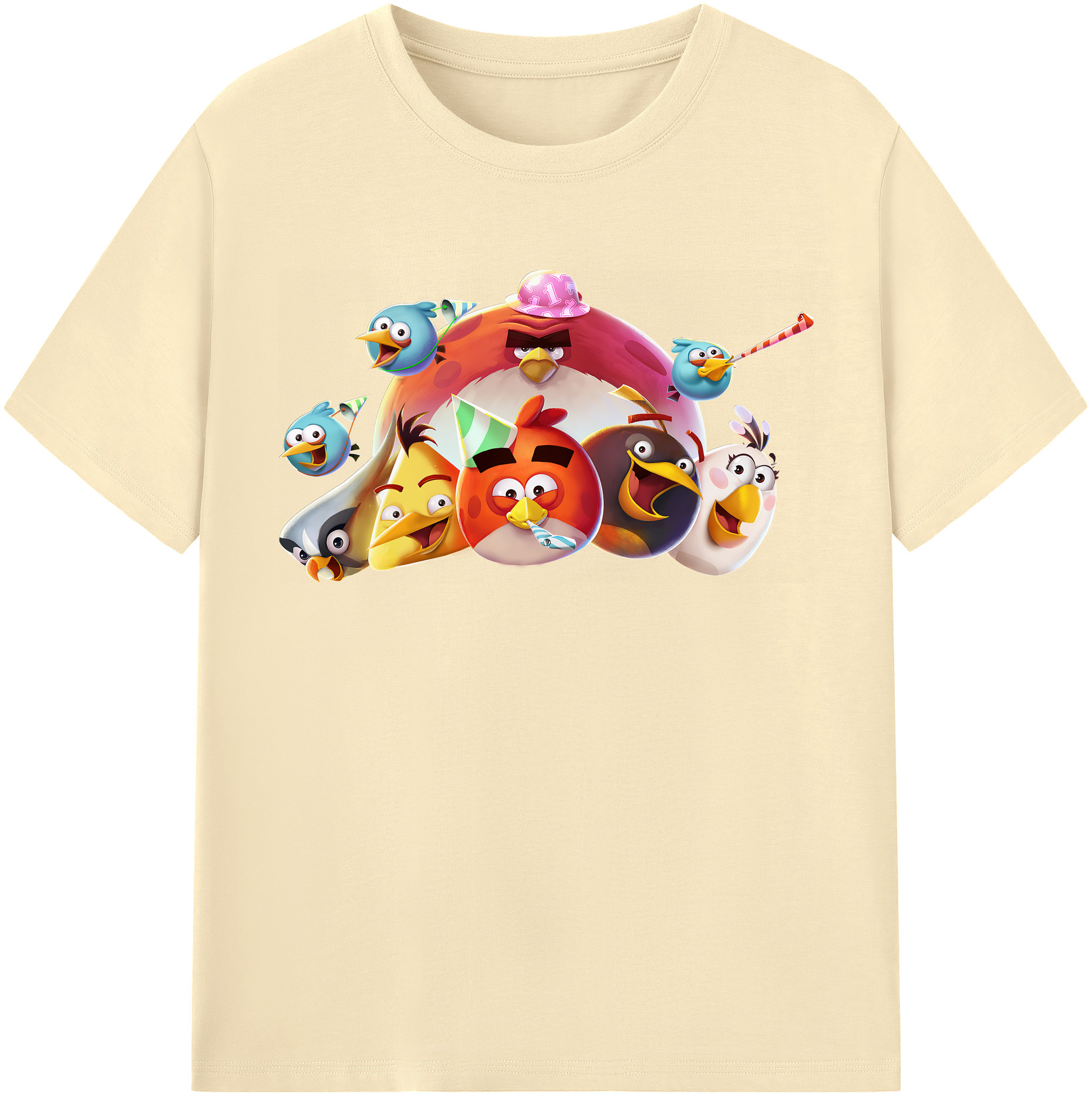 （画像用） Angry Birds アングリーバード 綿100％半袖Tシャツ（フロントプリント）