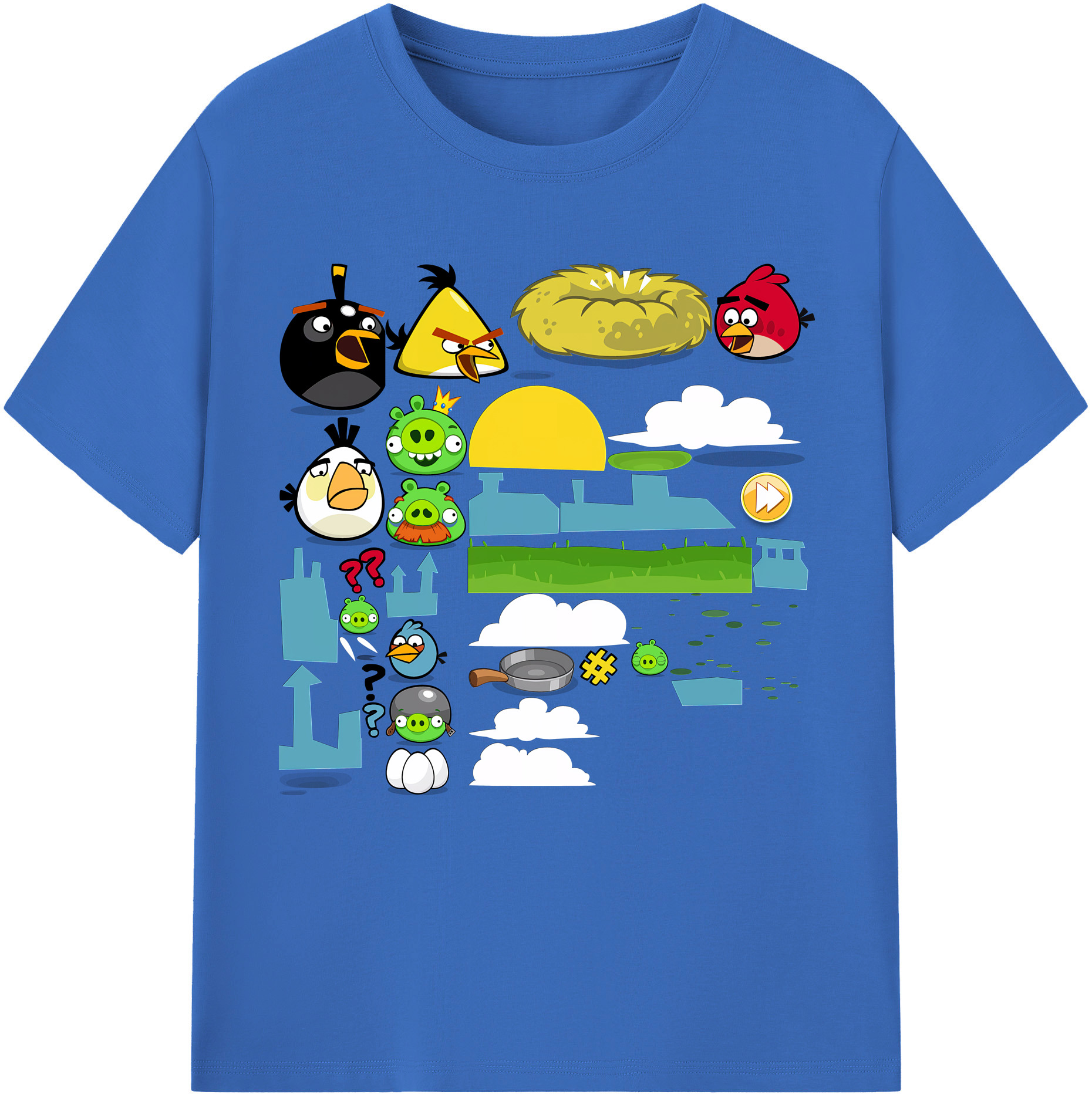 （画像用） Angry Birds アングリーバード 綿100％半袖Tシャツ（フロントプリント）