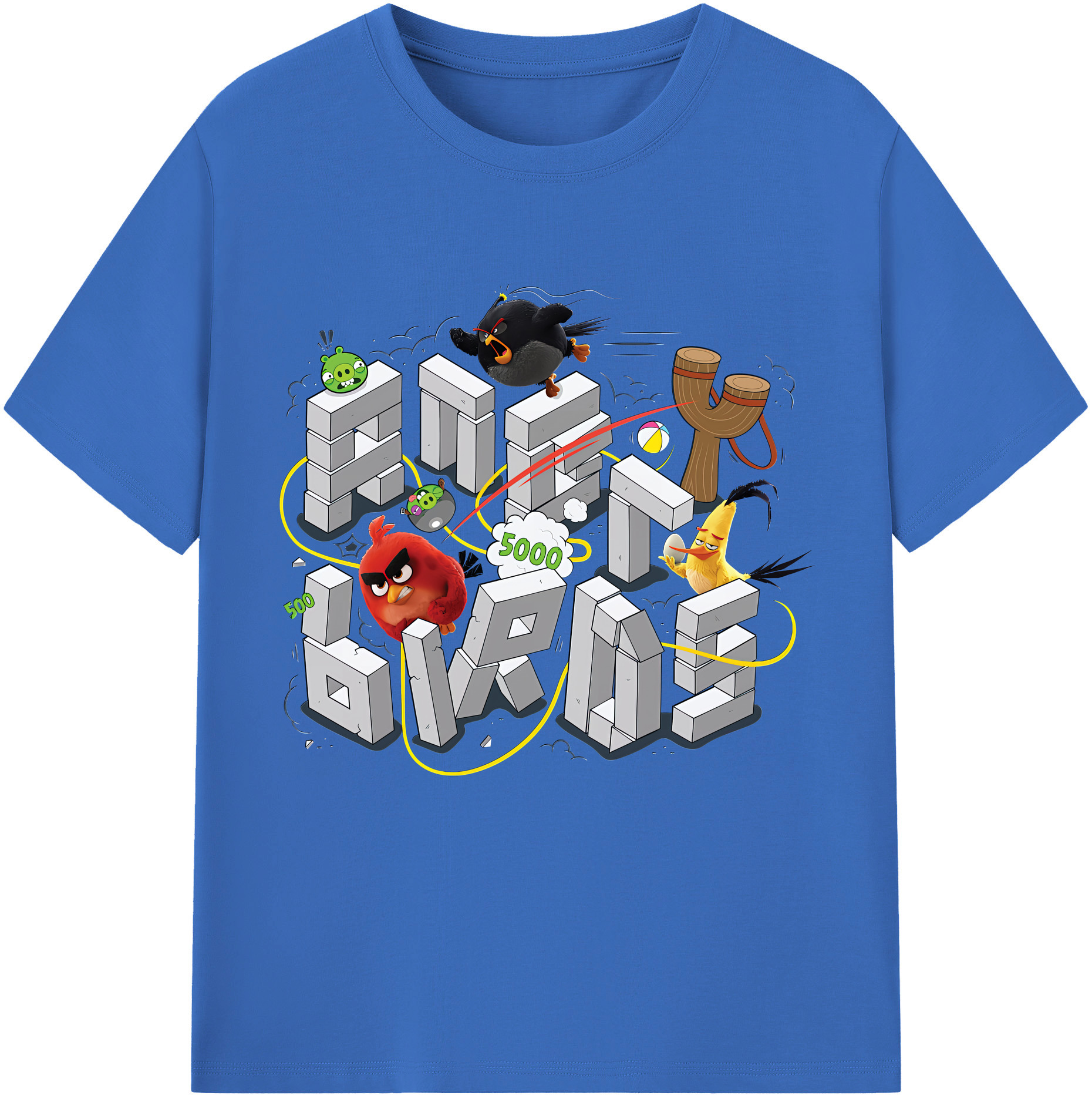 （画像用） Angry Birds アングリーバード 綿100％半袖Tシャツ（フロントプリント）