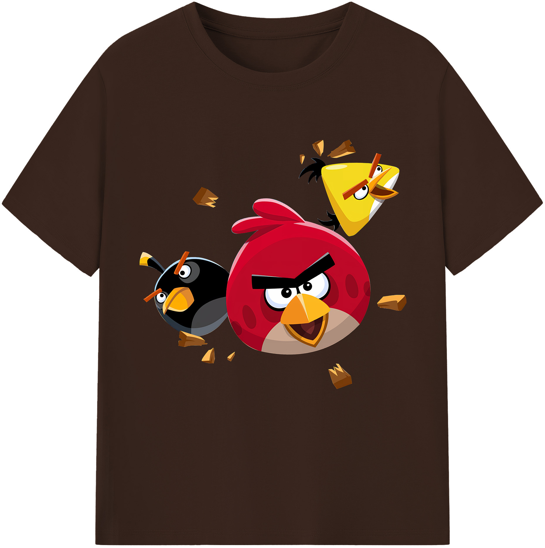 （画像用） Angry Birds アングリーバード 綿100％半袖Tシャツ（フロントプリント）