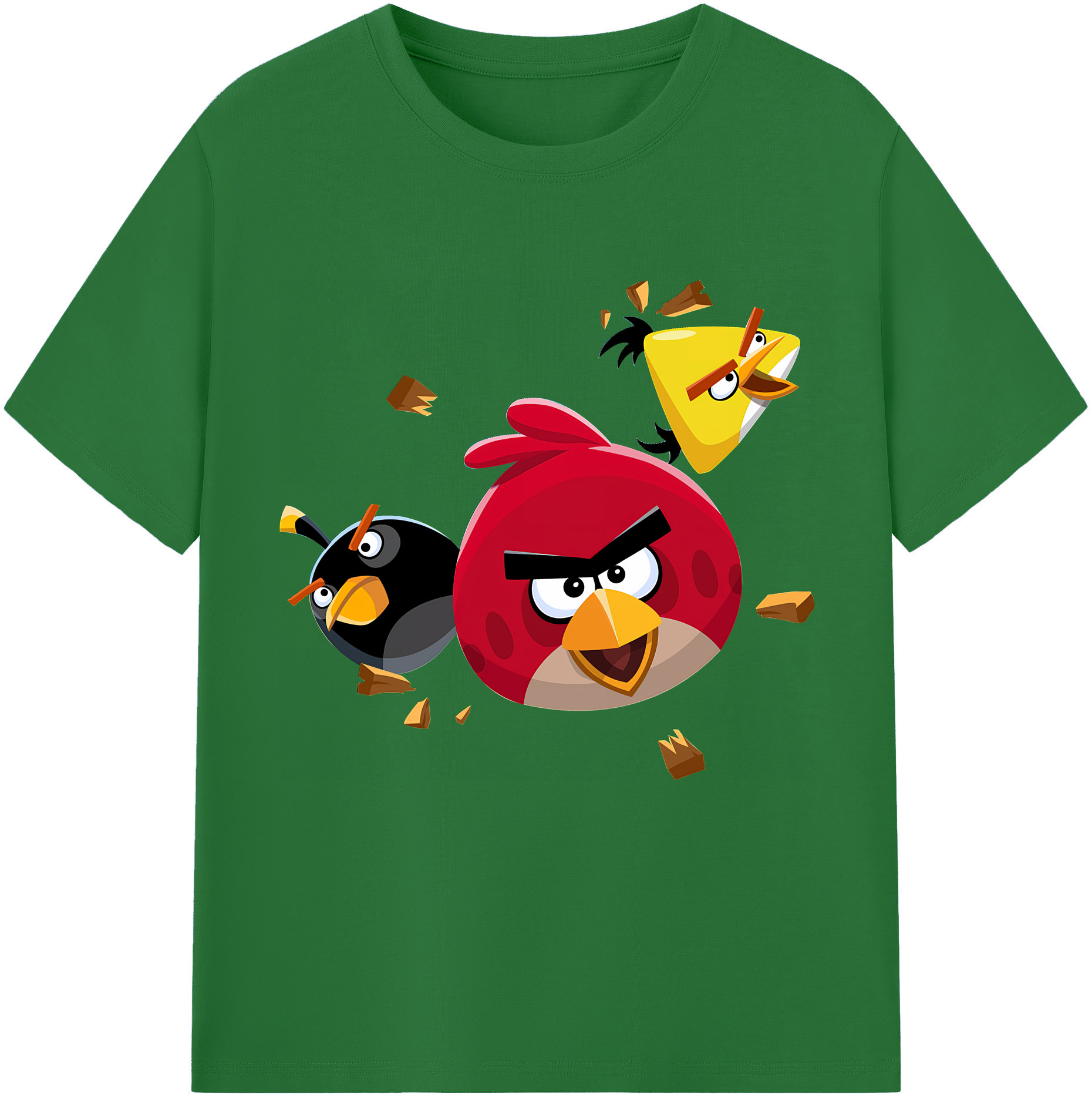 （画像用） Angry Birds アングリーバード 綿100％半袖Tシャツ（フロントプリント）